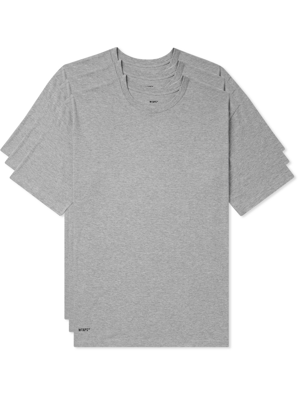 Wtaps Three-pack Logo-print Cotton-jersey T-shirt In Gray