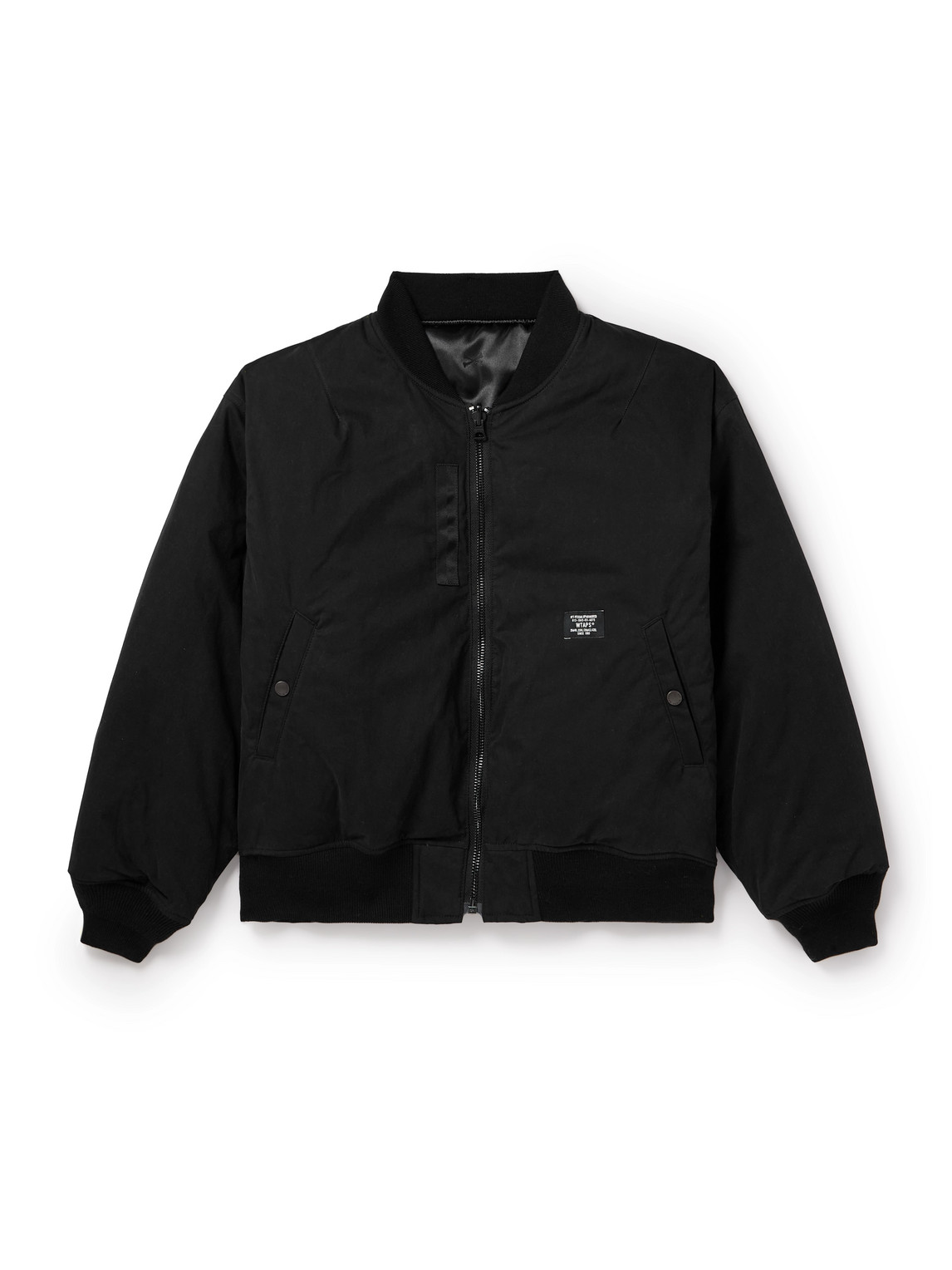 Wtaps 08 Logo-appliquéd Padded Cotton-blend Shell Bomber Jacket In Black
