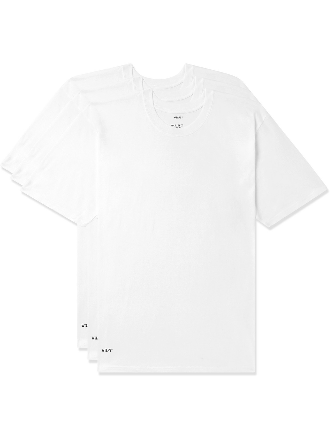 Wtaps Three-pack Logo-print Cotton-jersey T-shirts In White