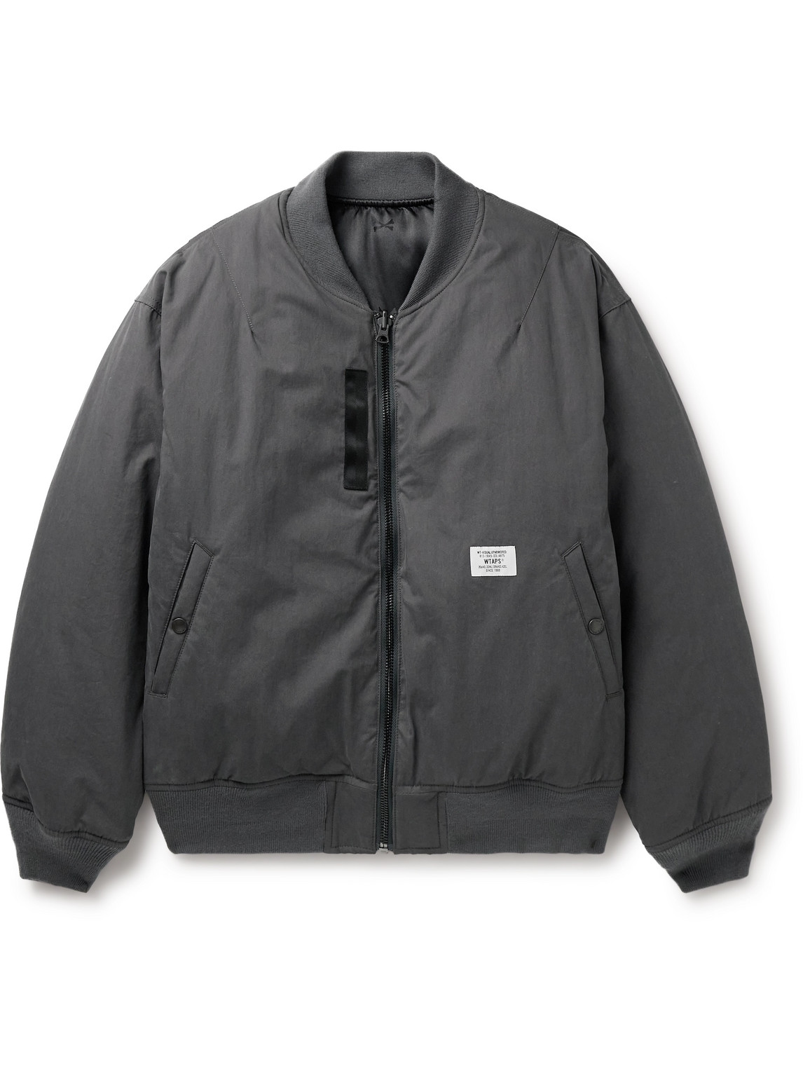 Wtaps Logo-appliquéd Cotton And Nylon-blend Bomber Jacket In Grey