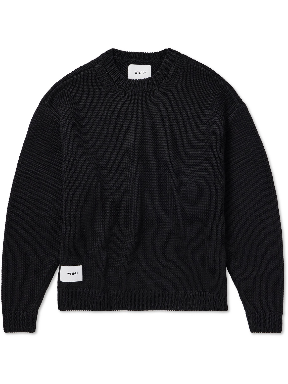 Wtaps Logo-appliquéd Jacquard-knit Sweater In Black