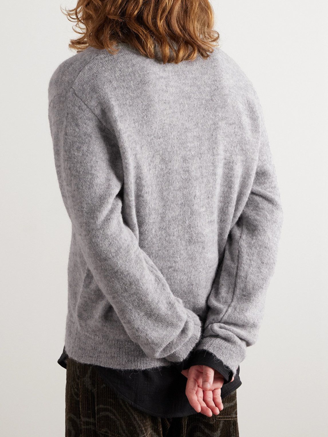 Shop Our Legacy Evening Alpaca-blend Cardigan In Gray