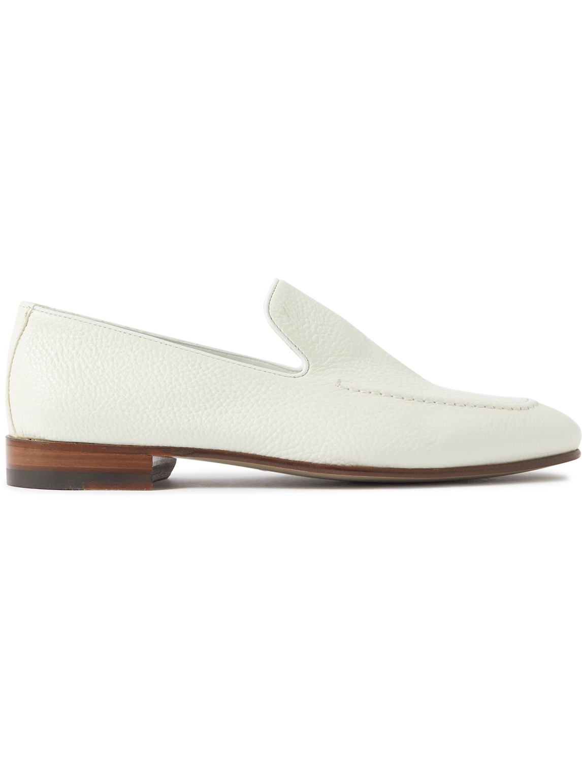 Manolo Blahnik Truro Full-grain Leather Loafers In White