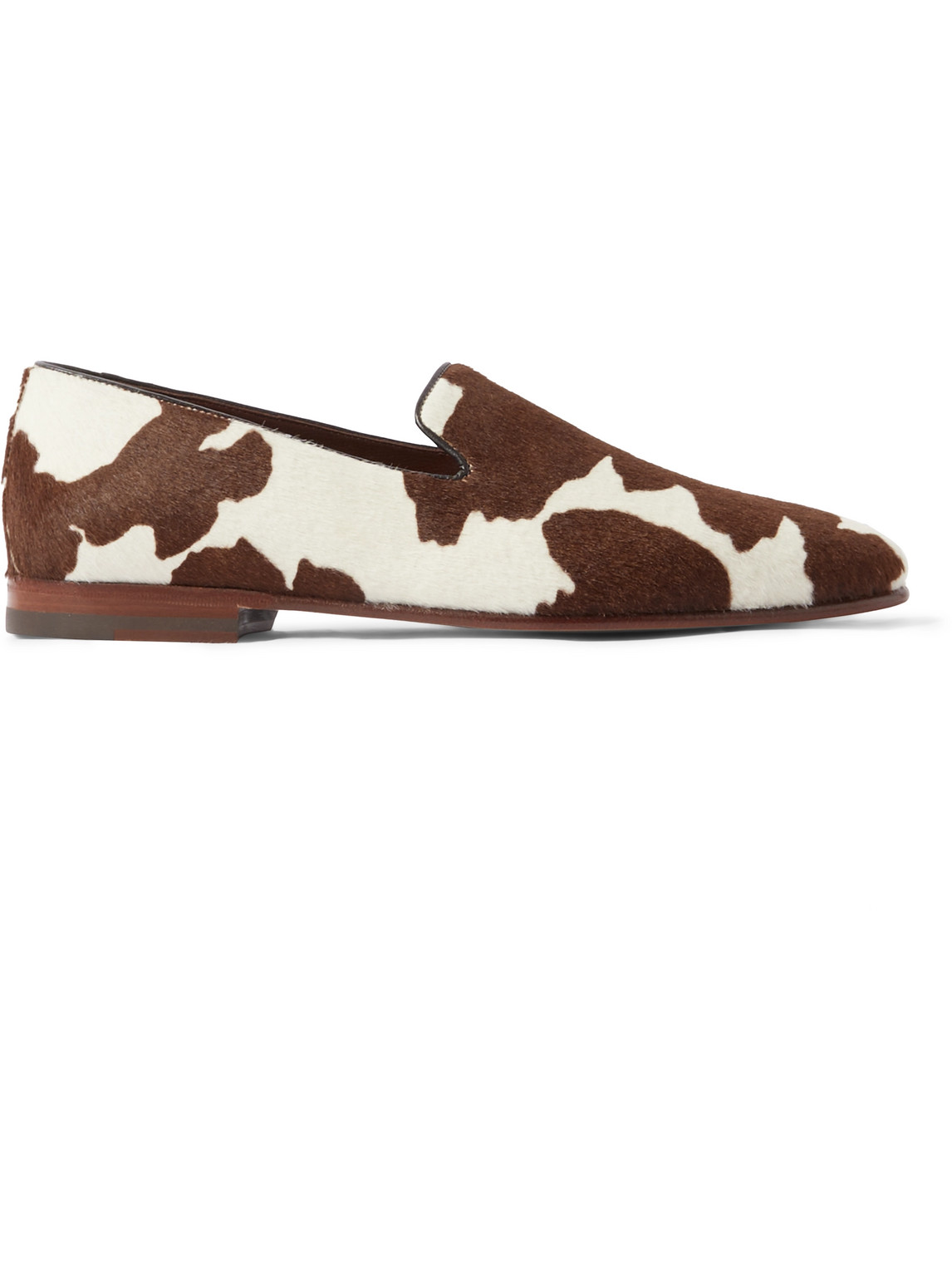 Manolo Blahnik Mario Cow-print Calf Hair Loafers In Brown