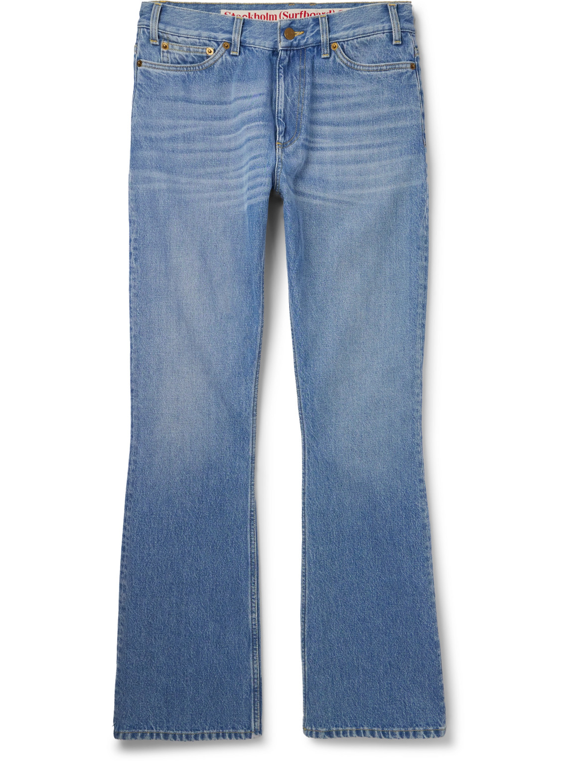 Stockholm Surfboard Club Straight-leg Embroidered Jeans In Blue