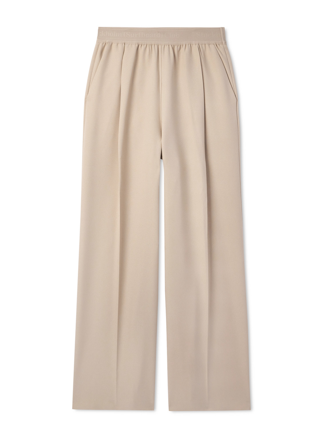 Stockholm Surfboard Club Elaine Straight-leg Pleated Twill Trousers In Neutrals