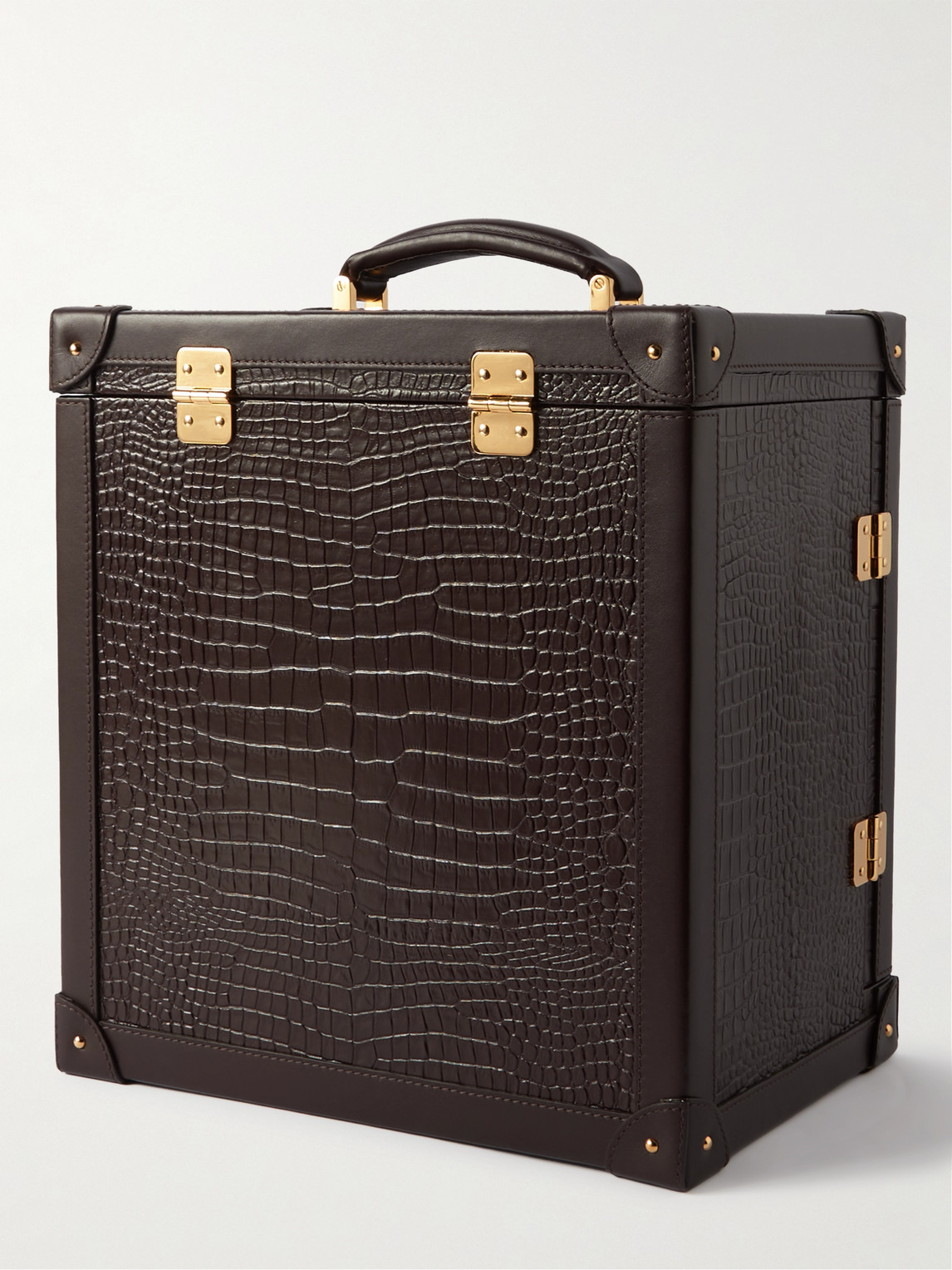 Shop Rapport London Brompton Croc-effect Leather Accessory Trunk In Brown