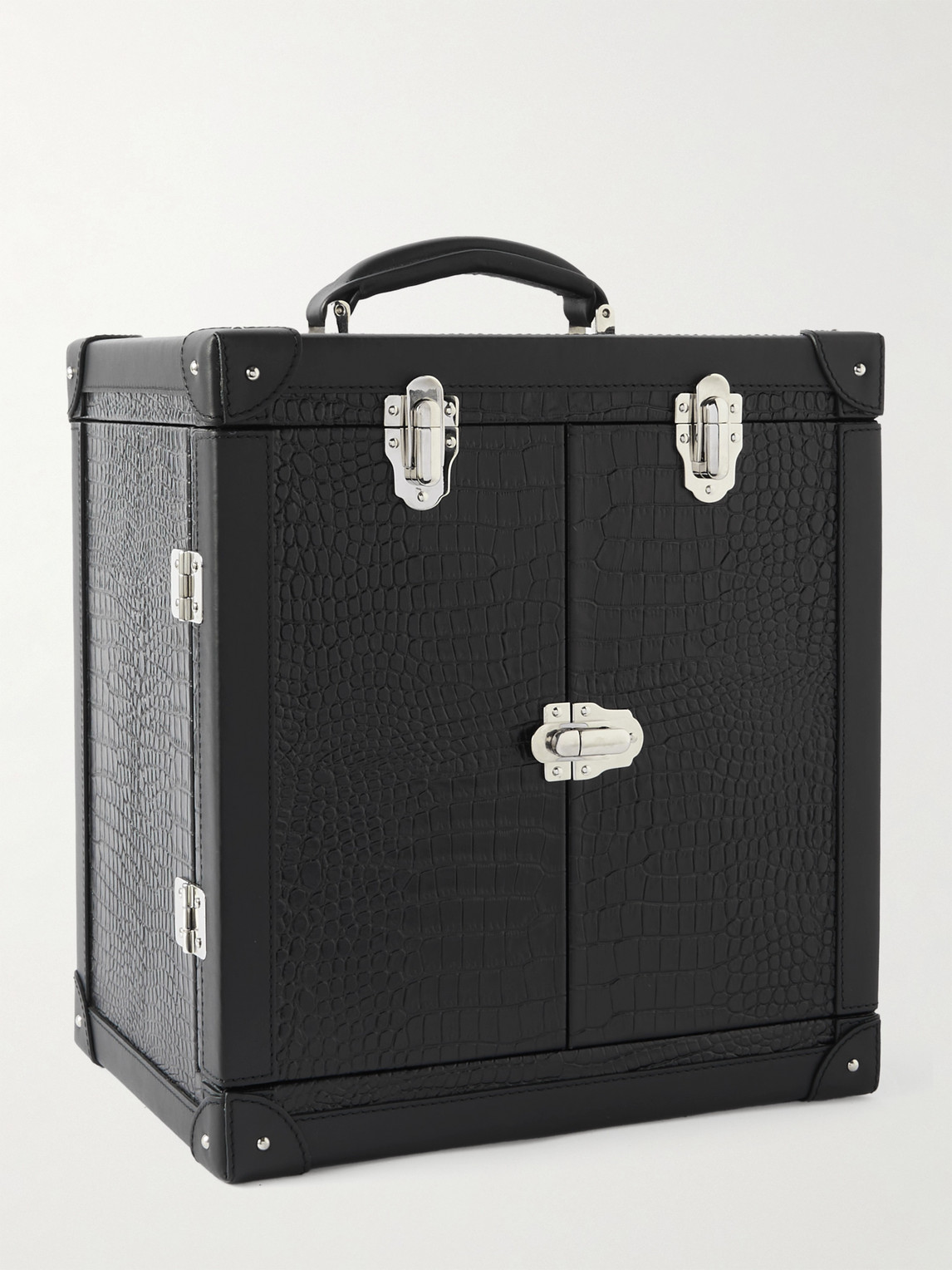 Shop Rapport London Brompton Croc-effect Leather Accessory Trunk In Black