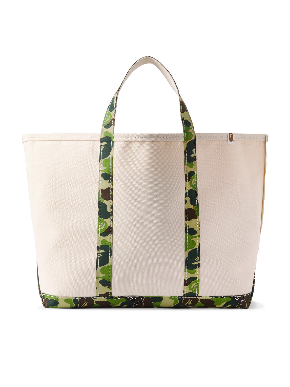 Saint Mxxxxxx Bape® Cotton-canvas Tote Bag In White