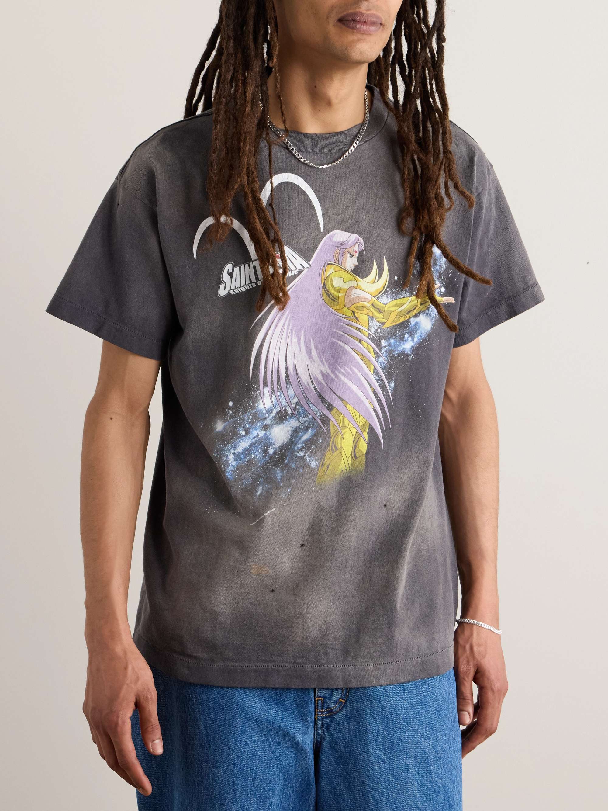 SAINT MXXXXXX + Saint Seiya コットンジャージー Tシャツ