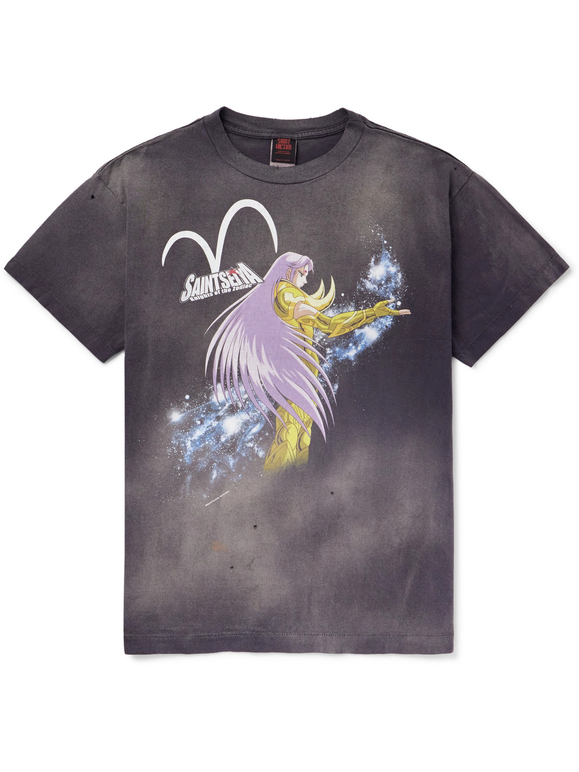 Saint Mxxxxxx Saint Seiya Printed Cotton-jersey T-shirt In Gray