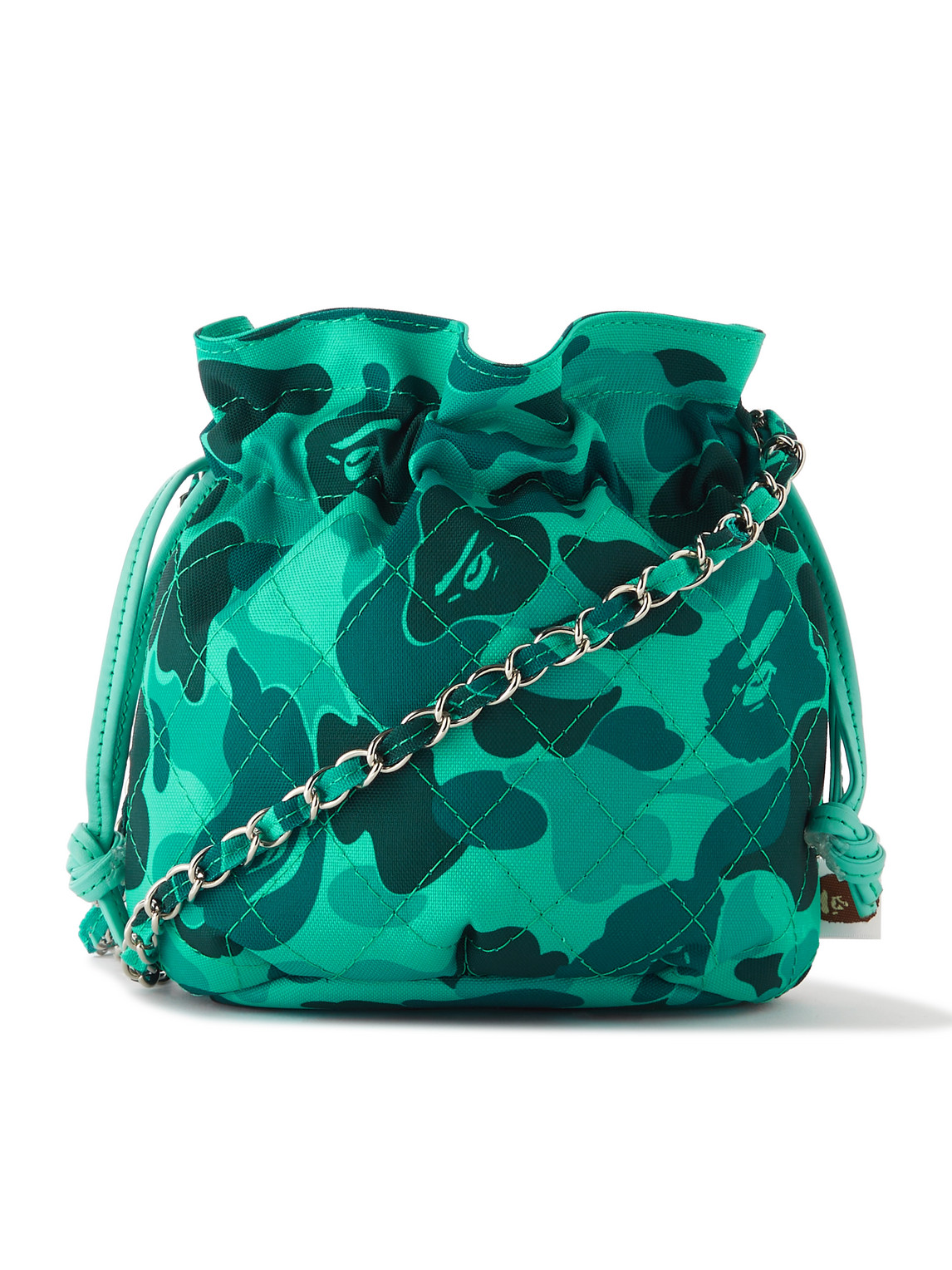 BAPE® Chain-Embellished Camouflage-Print Canvas Pouch