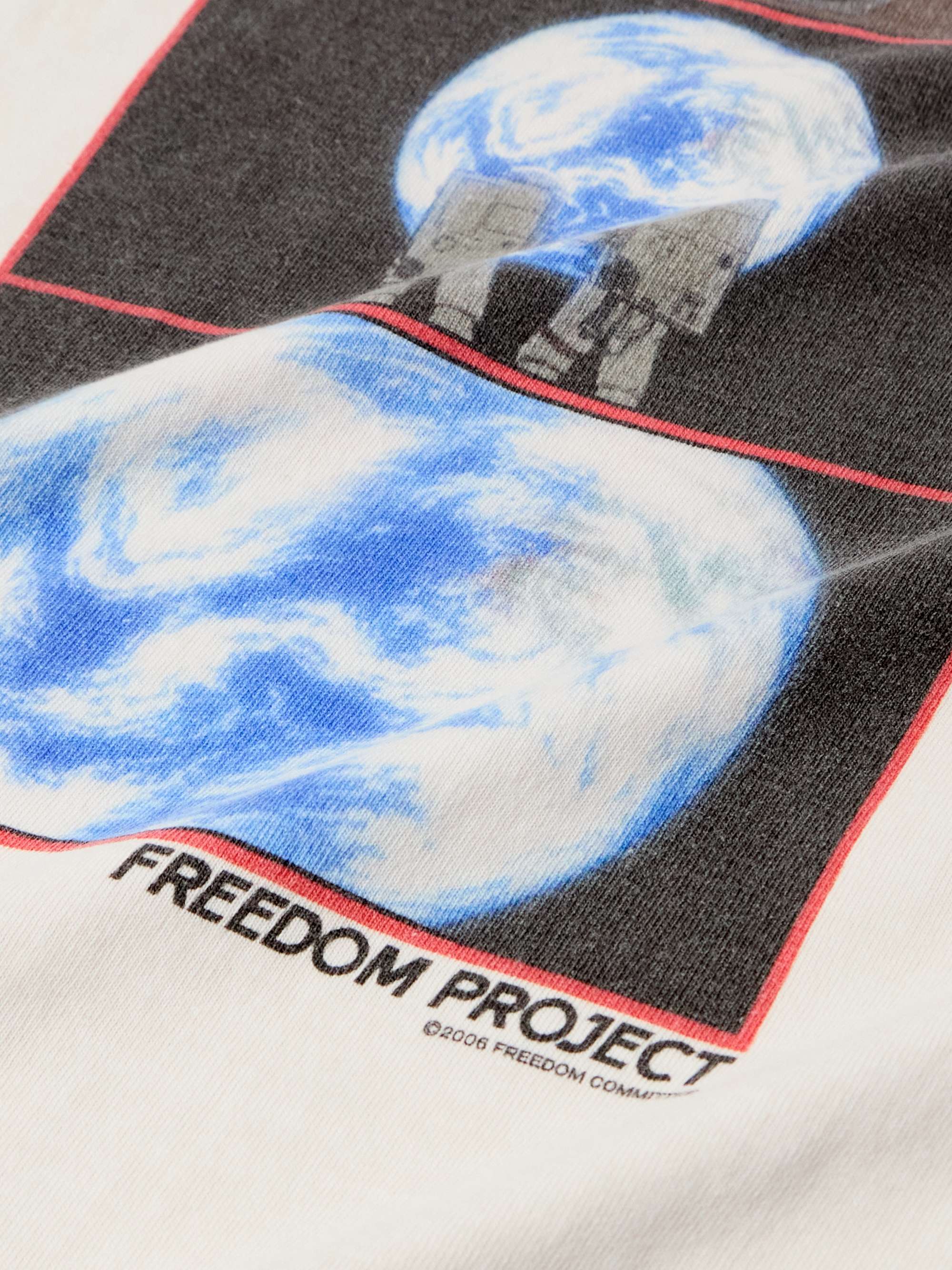 SAINT MXXXXXX + Freedom Space Logo-Print Cotton-Jersey T SAINT MXXXXXX + Freedom Space Logo-Print Cotton-Jersey T