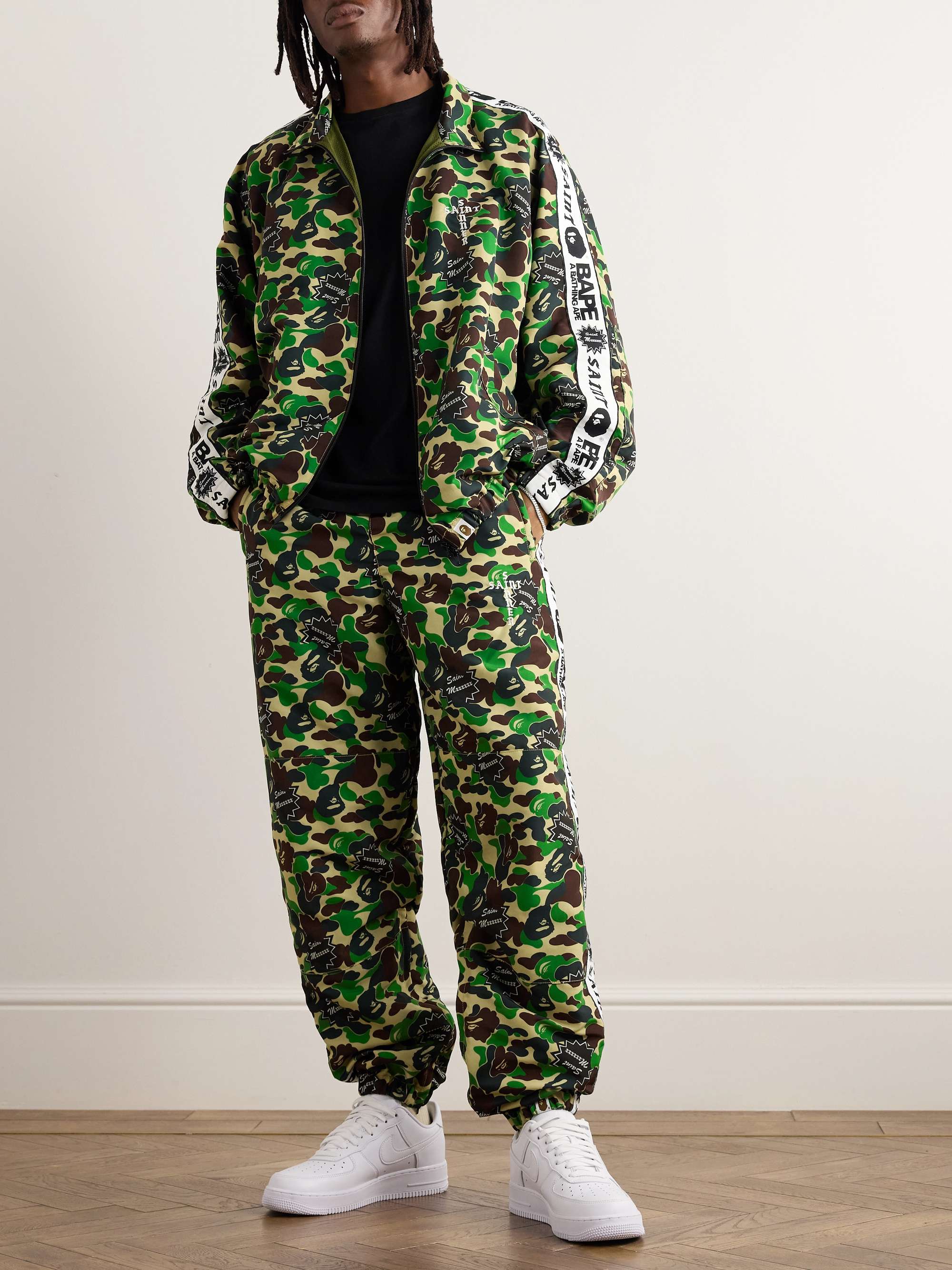 SAINT MXXXXXX BAPE Camouflage Print Twill Zip Up Jacket for Men MR PORTER