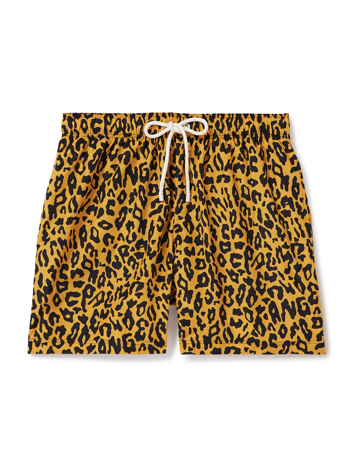 Shop Palm Angels Straight-leg Mid-length Cheetah-print Swim Shorts In Orange