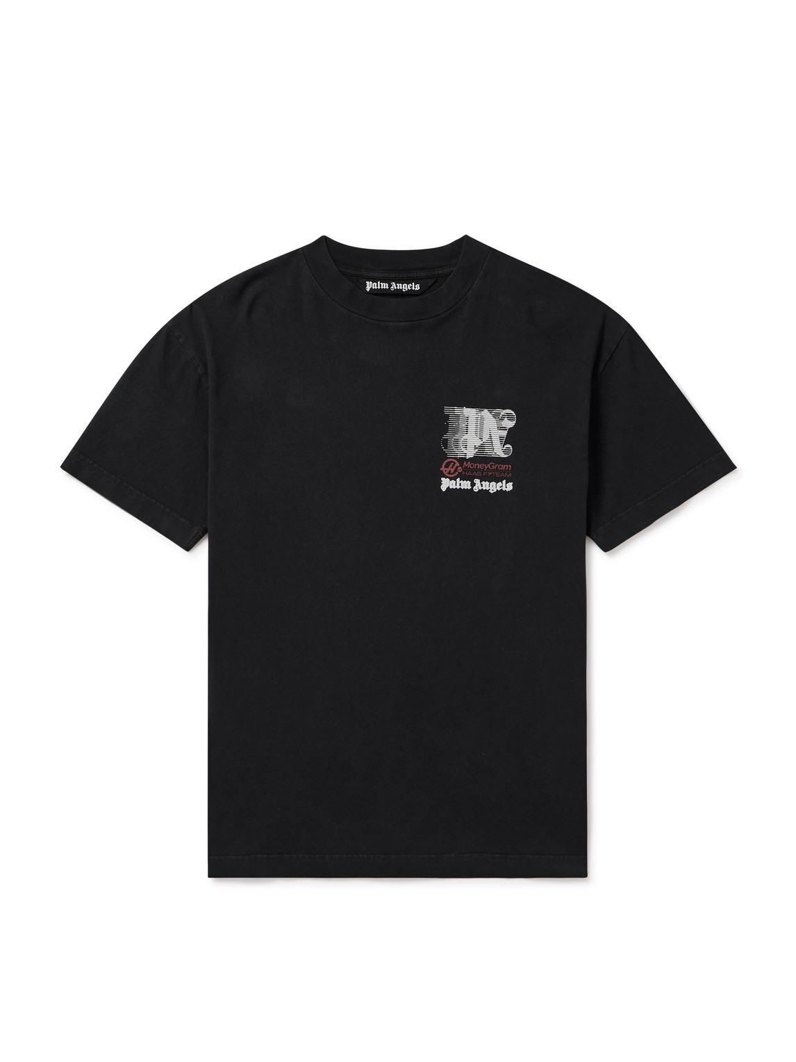 PALM ANGELS MONEYGRAM HAAS FORMULA 1 PAXHAAS RACING CLUB LOGO-PRINT COTTON-JERSEY T-SHIRT