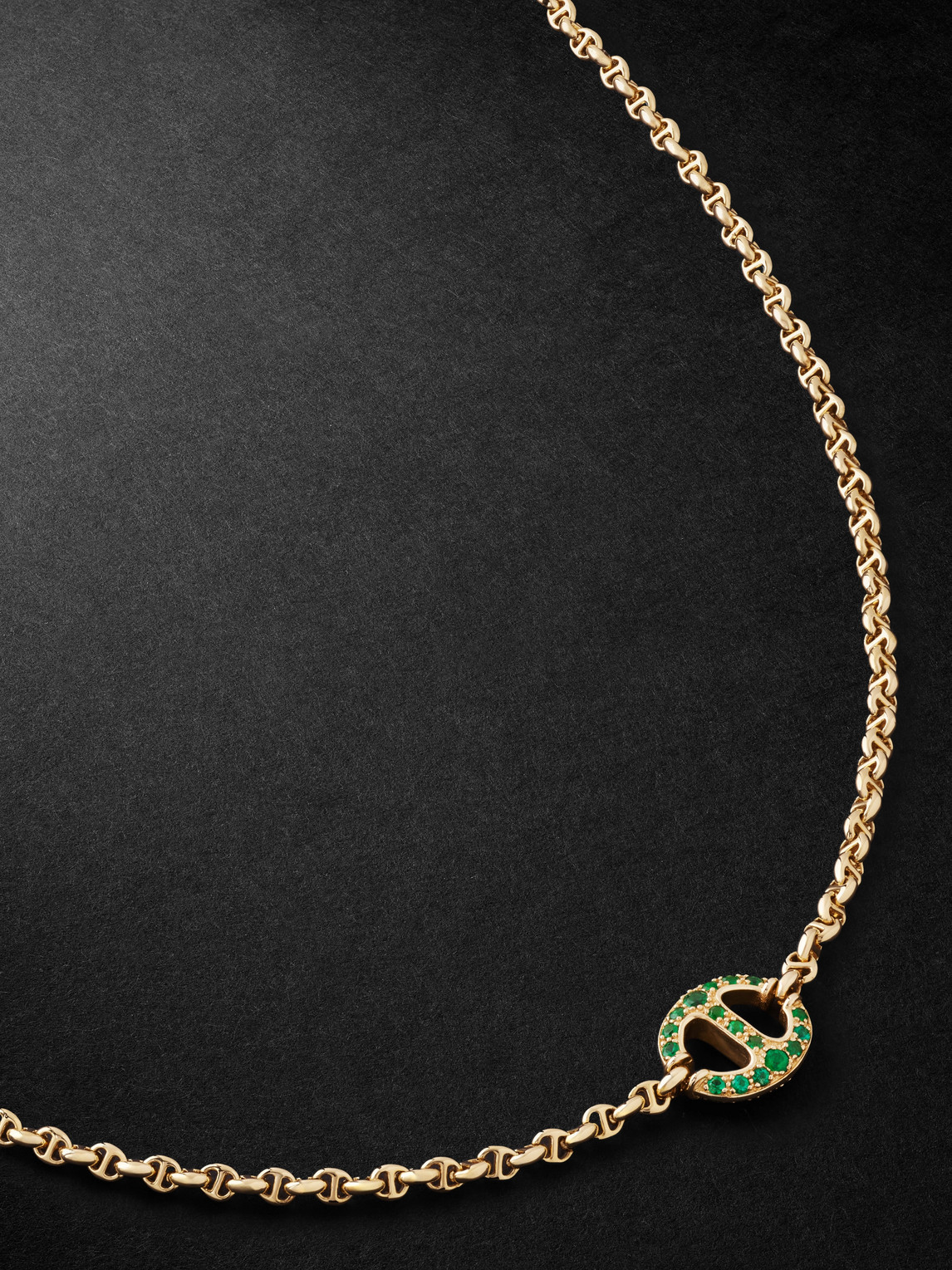 Hoorsenbuhs 18-karat Gold, Emerald And Diamond Necklace In Green