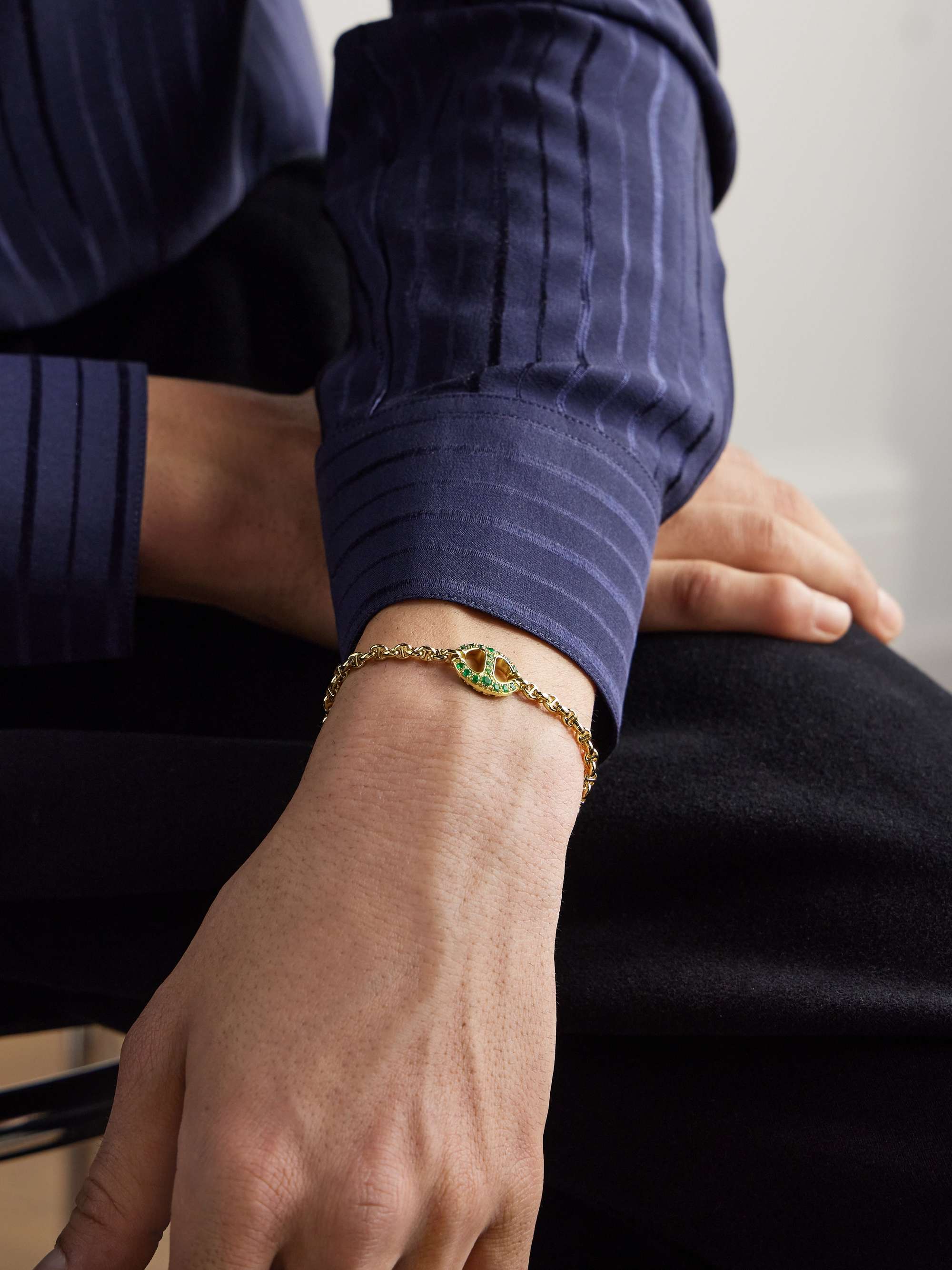 HOORSENBUHS Sirkel 18-Karat Gold Diamond Bracelet for Men