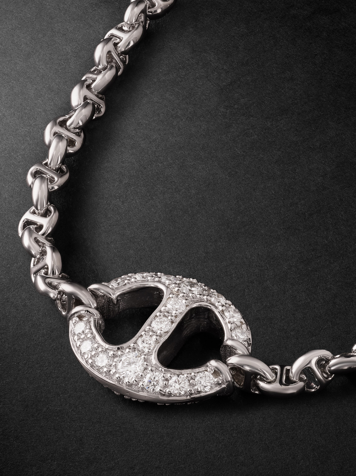 Shop Hoorsenbuhs 18-karat White Gold Diamond Necklace In Silver