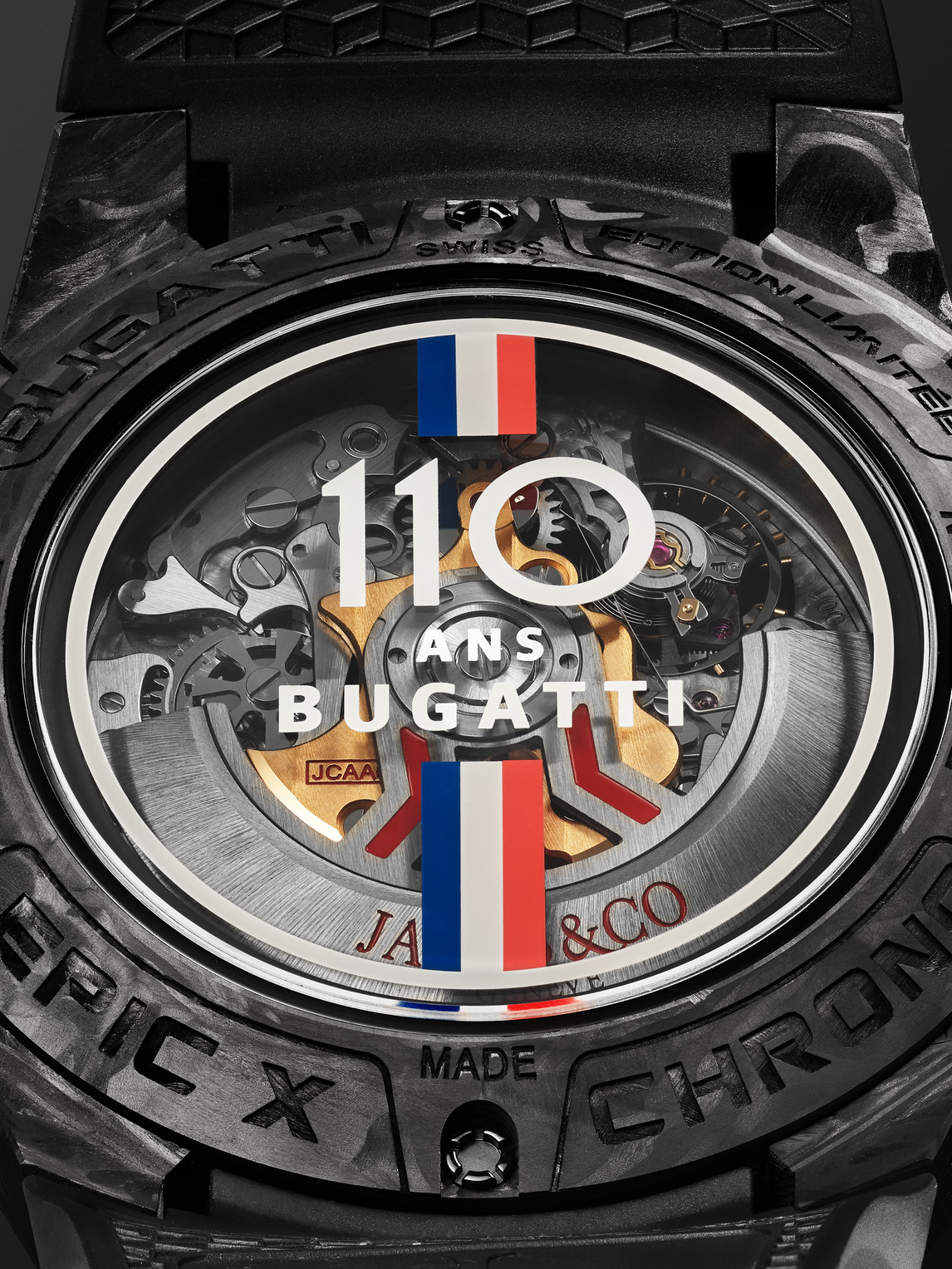 Shop Jacob & Co. Bugatti Epic X Limited Edition Automatic Chronograph 47mm Carbon Fibre, Titanium And Rubber Watch, R In Black