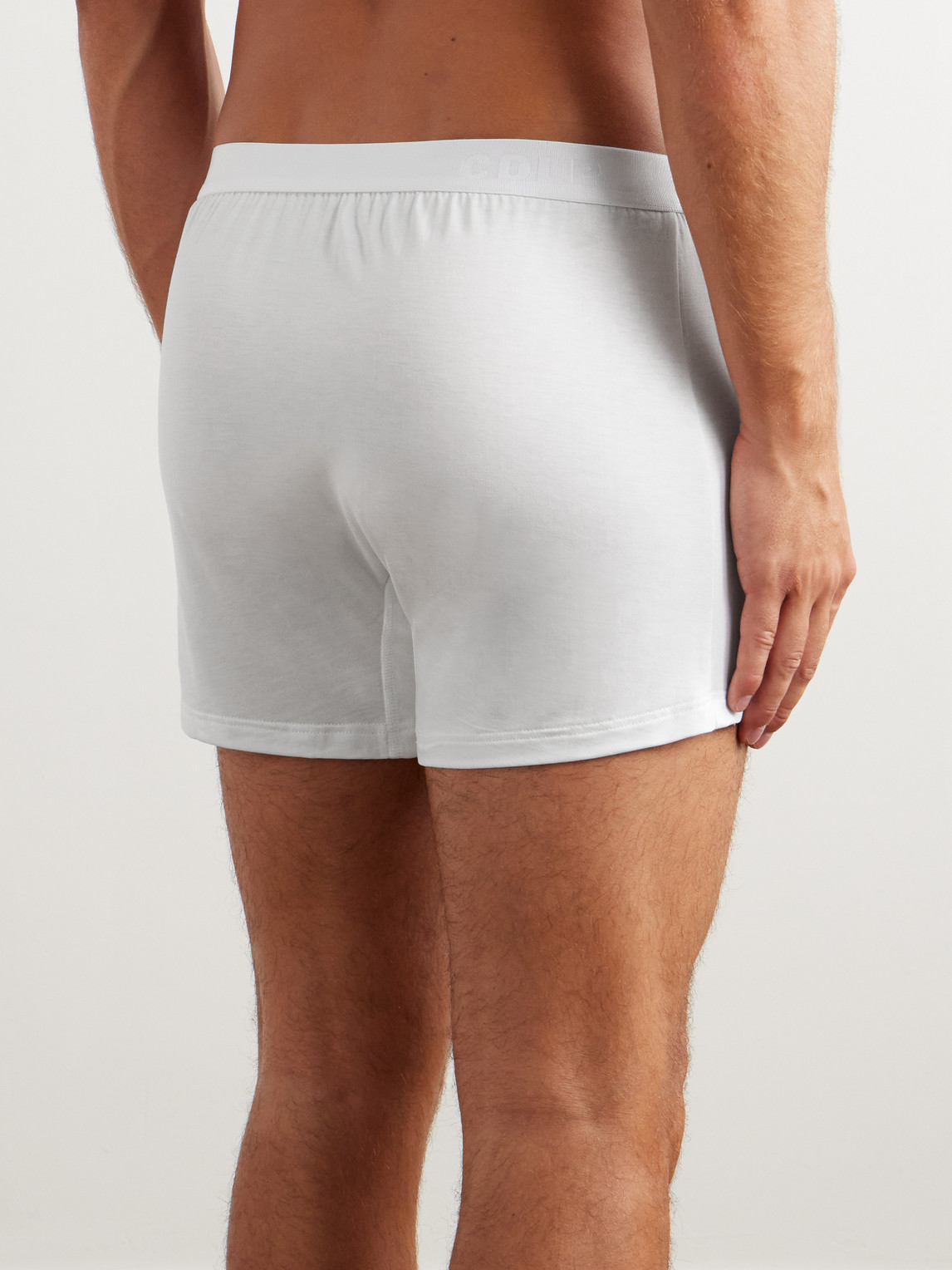 Shop Cdlp Stretch-tencel™ Lyocell Boxer Shorts In White