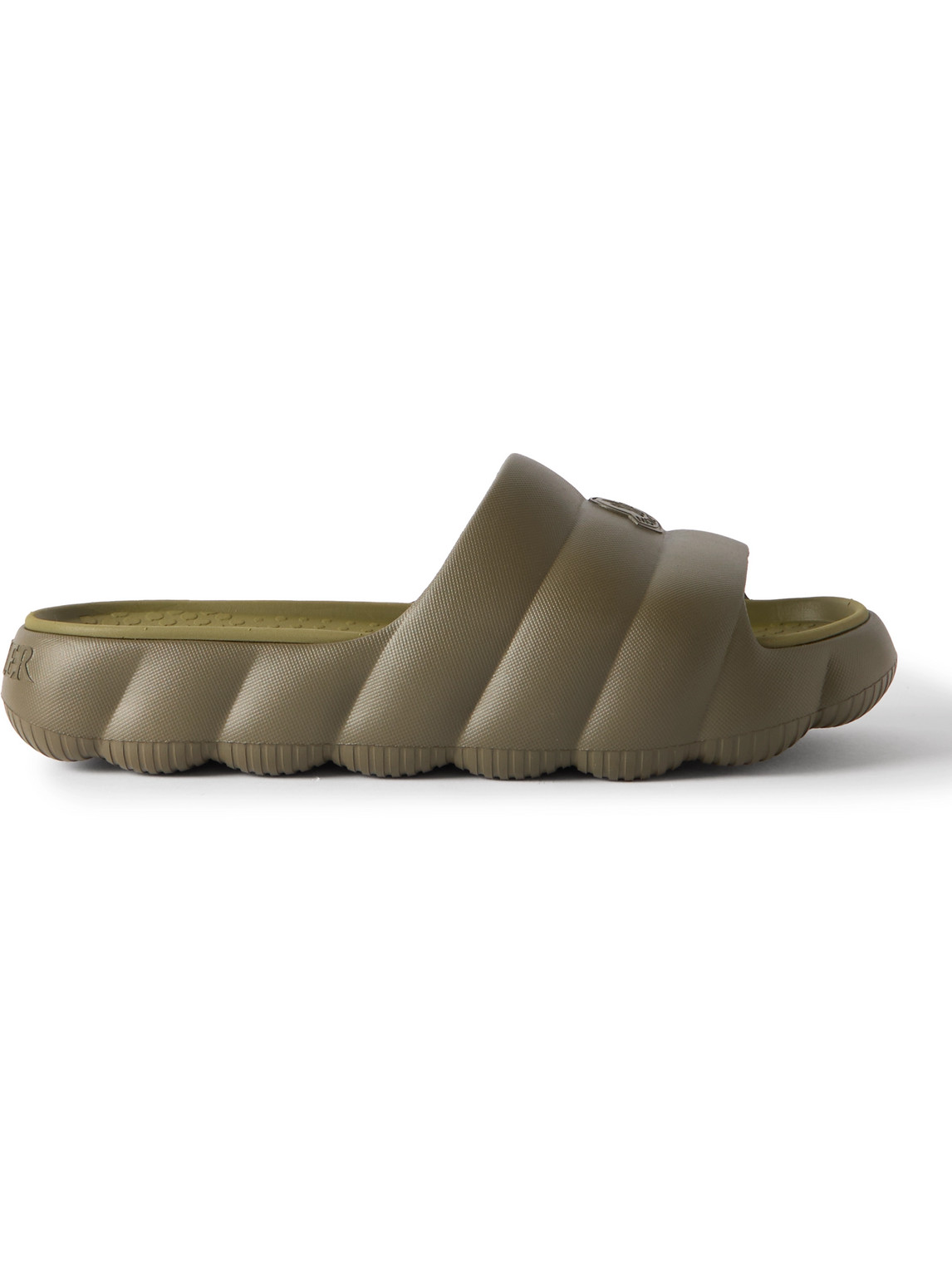 Moncler Lilo Rubber Slides In Green