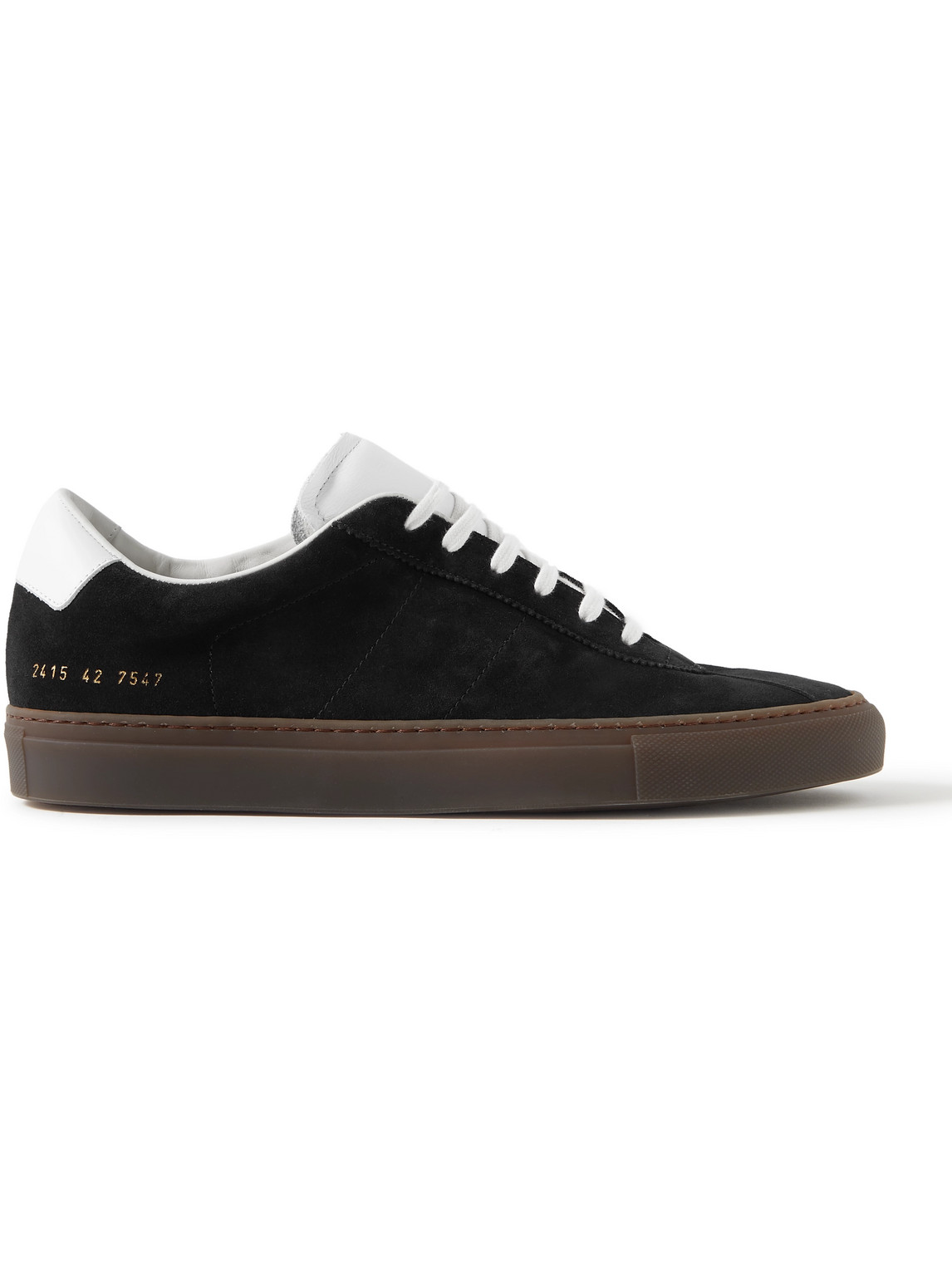 Common Projects Tennis 70 Leather-trimmed Suede Sneakers In Black