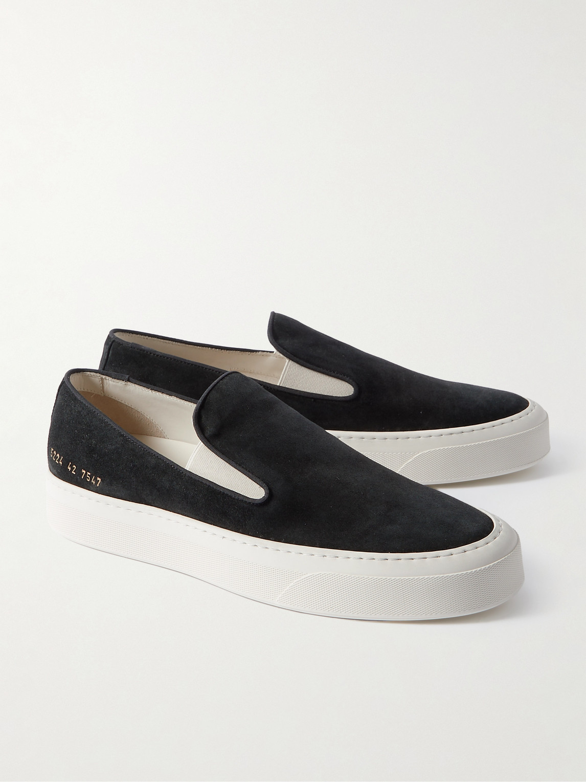 Shop Common Projects Suede Slip-on Sneakers In Black