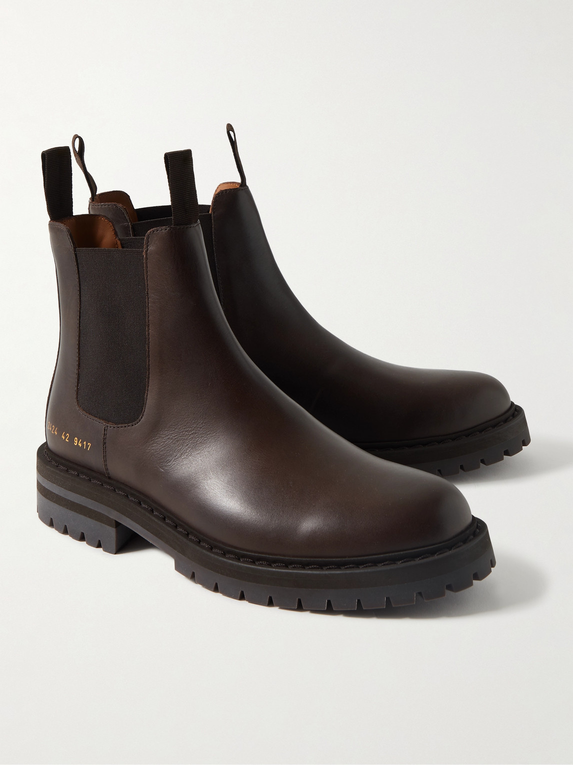 Shop Common Projects Leather Chelsea Boots In Brown