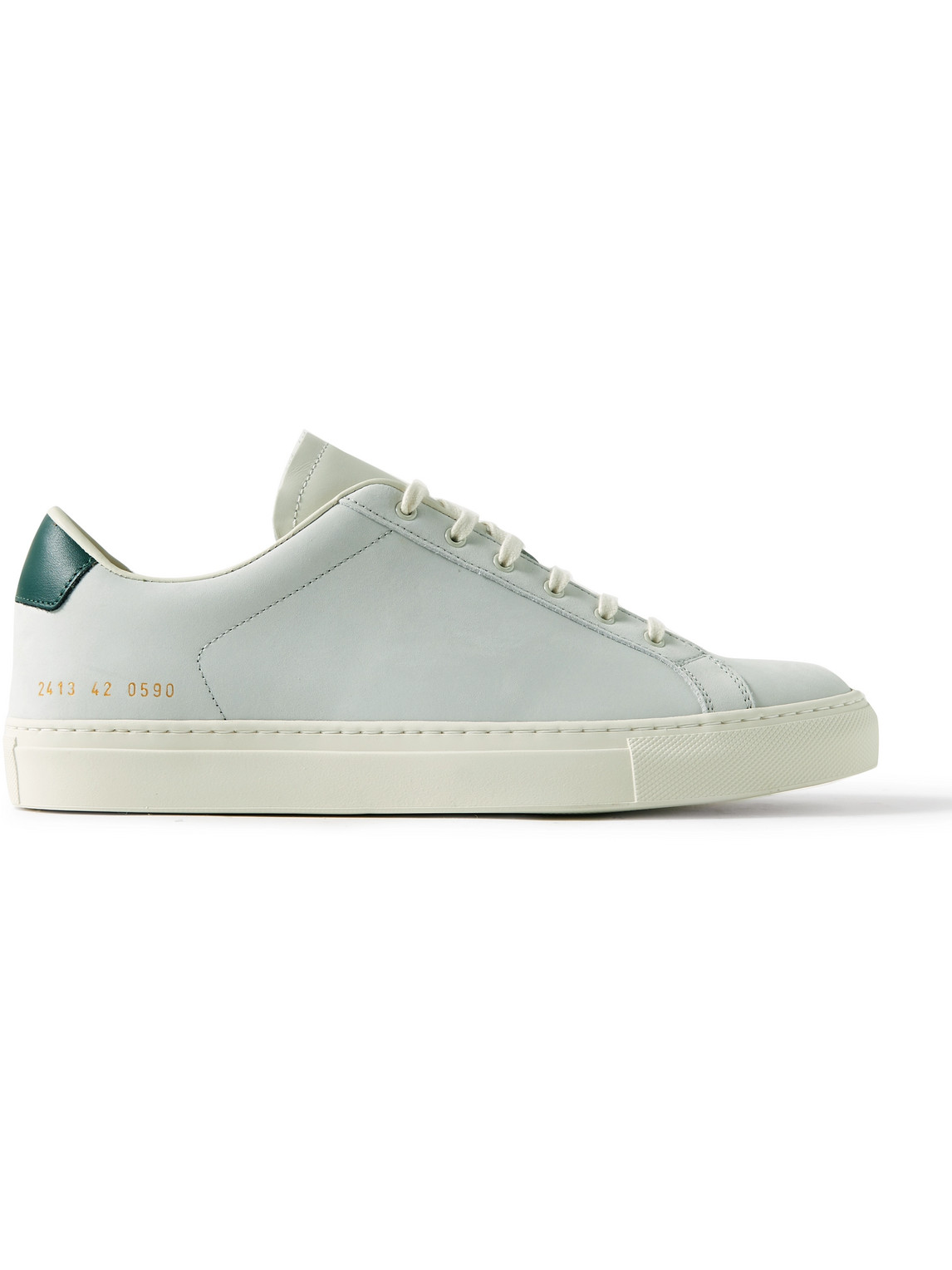 Common Projects Retro Leather-trimmed Nubuck Sneakers In White