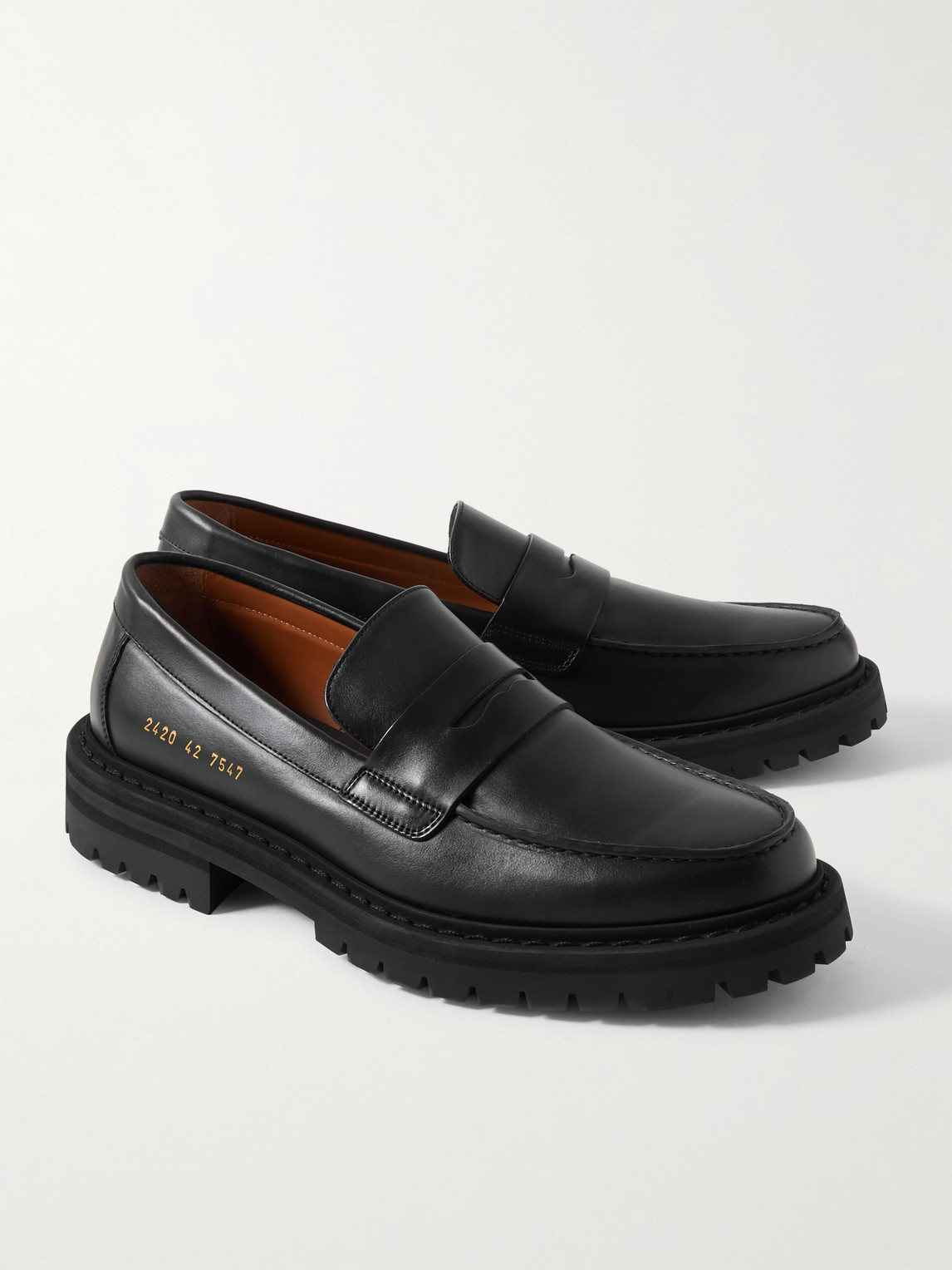 Shop Common Projects Leather Penny Loafers In Black