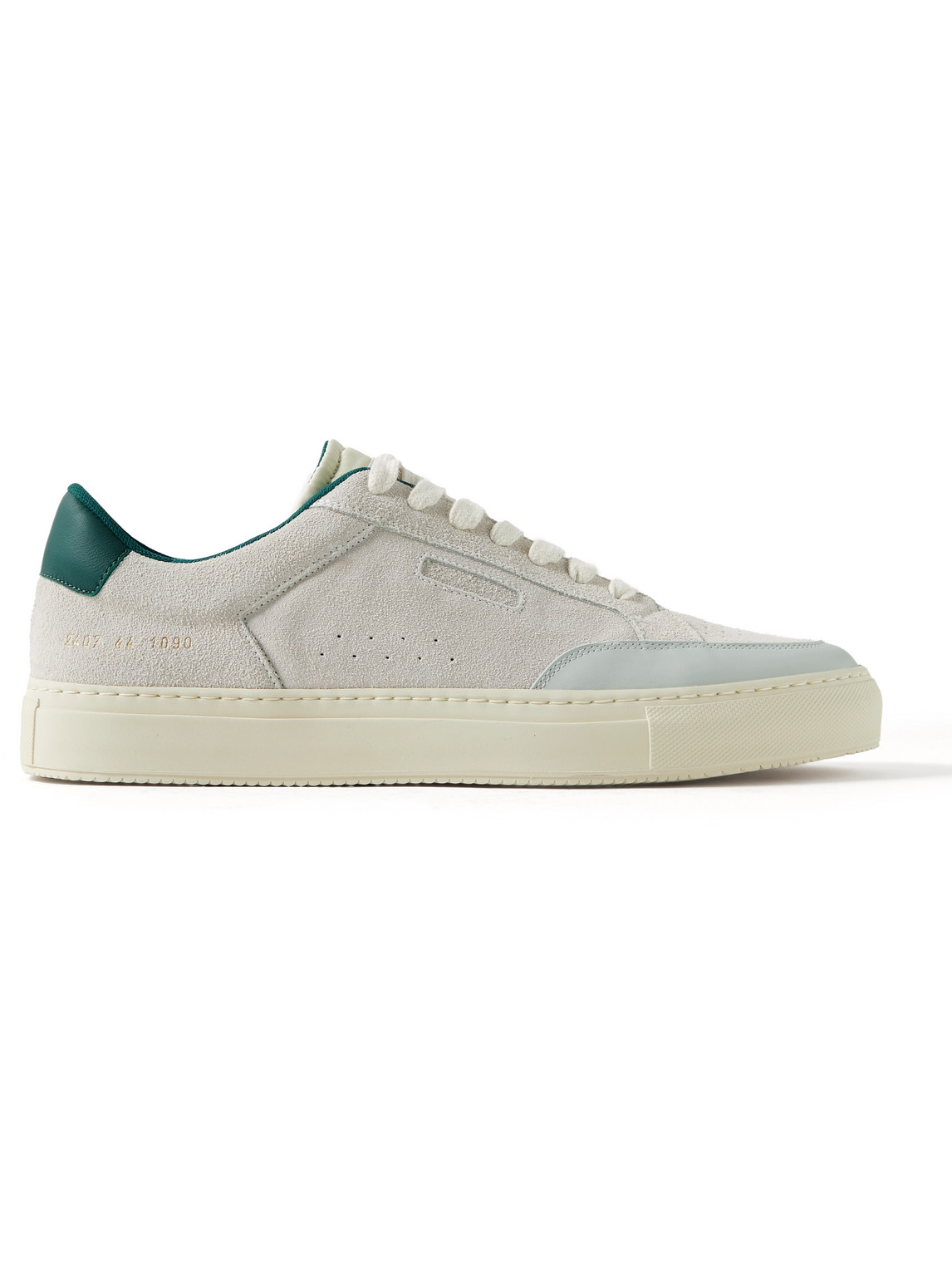 Common Projects Tennis Pro Shell And Leather-trimmed Suede Sneakers In White