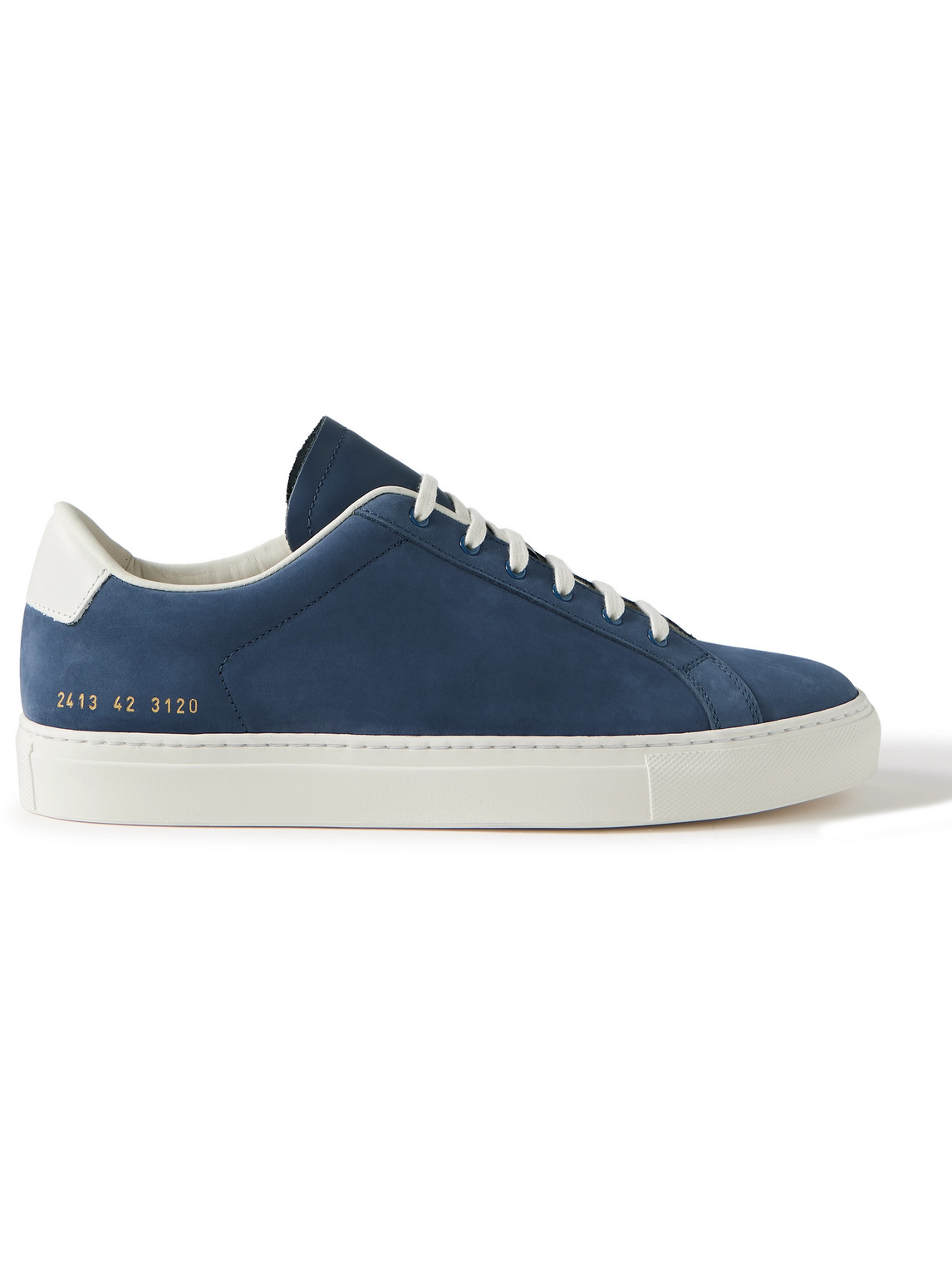 COMMON PROJECTS RETRO LEATHER-TRIMMED NUBUCK SNEAKERS