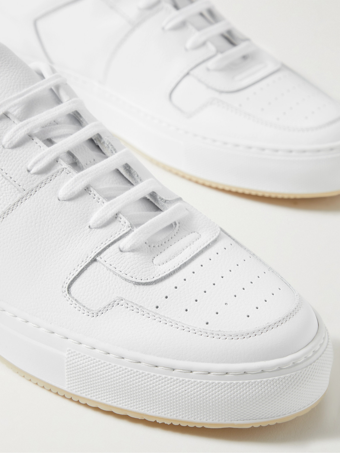 Shop Common Projects Decades Full-grain Leather Sneakers In White