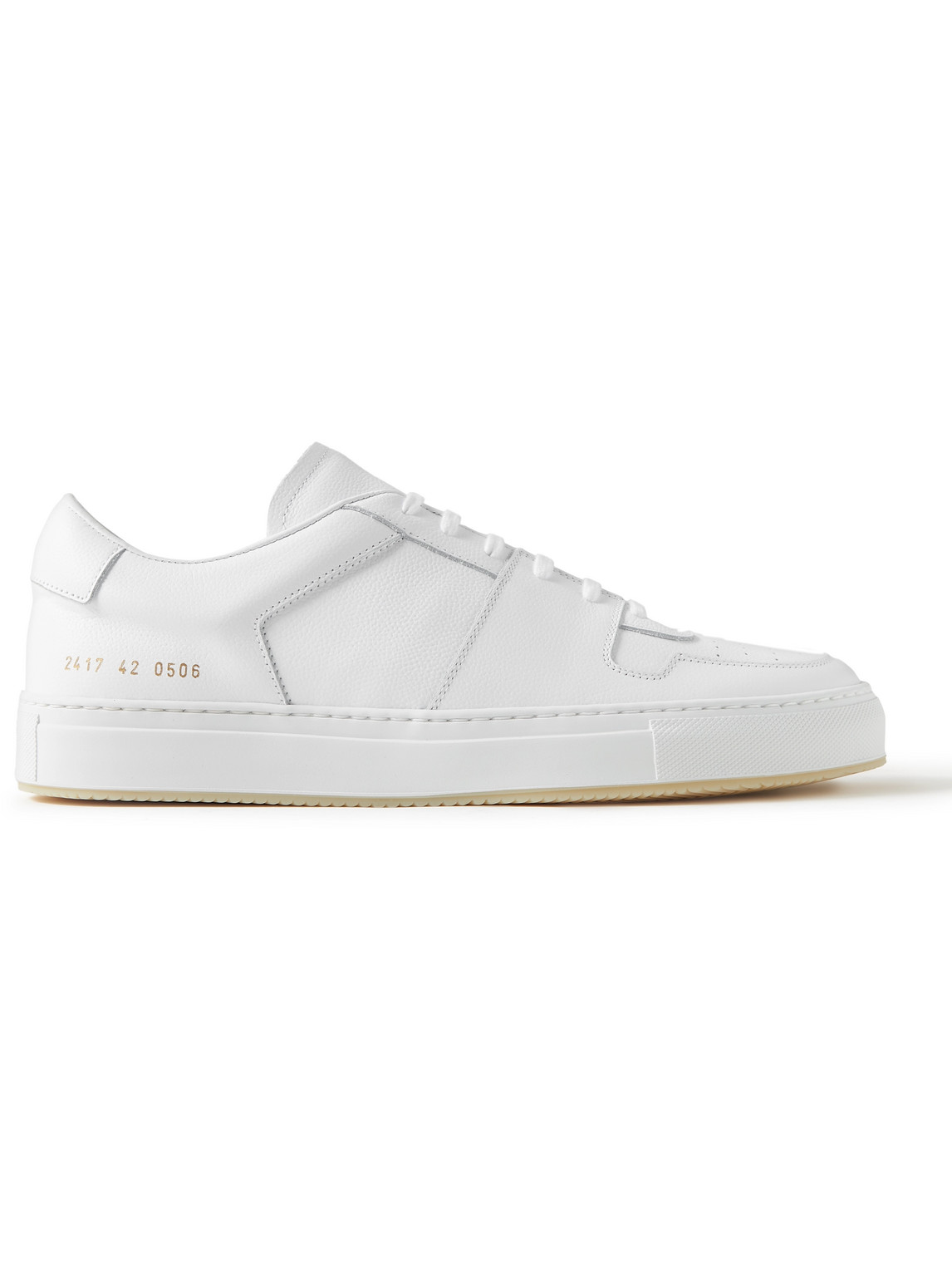Shop Common Projects Decades Full-grain Leather Sneakers In White