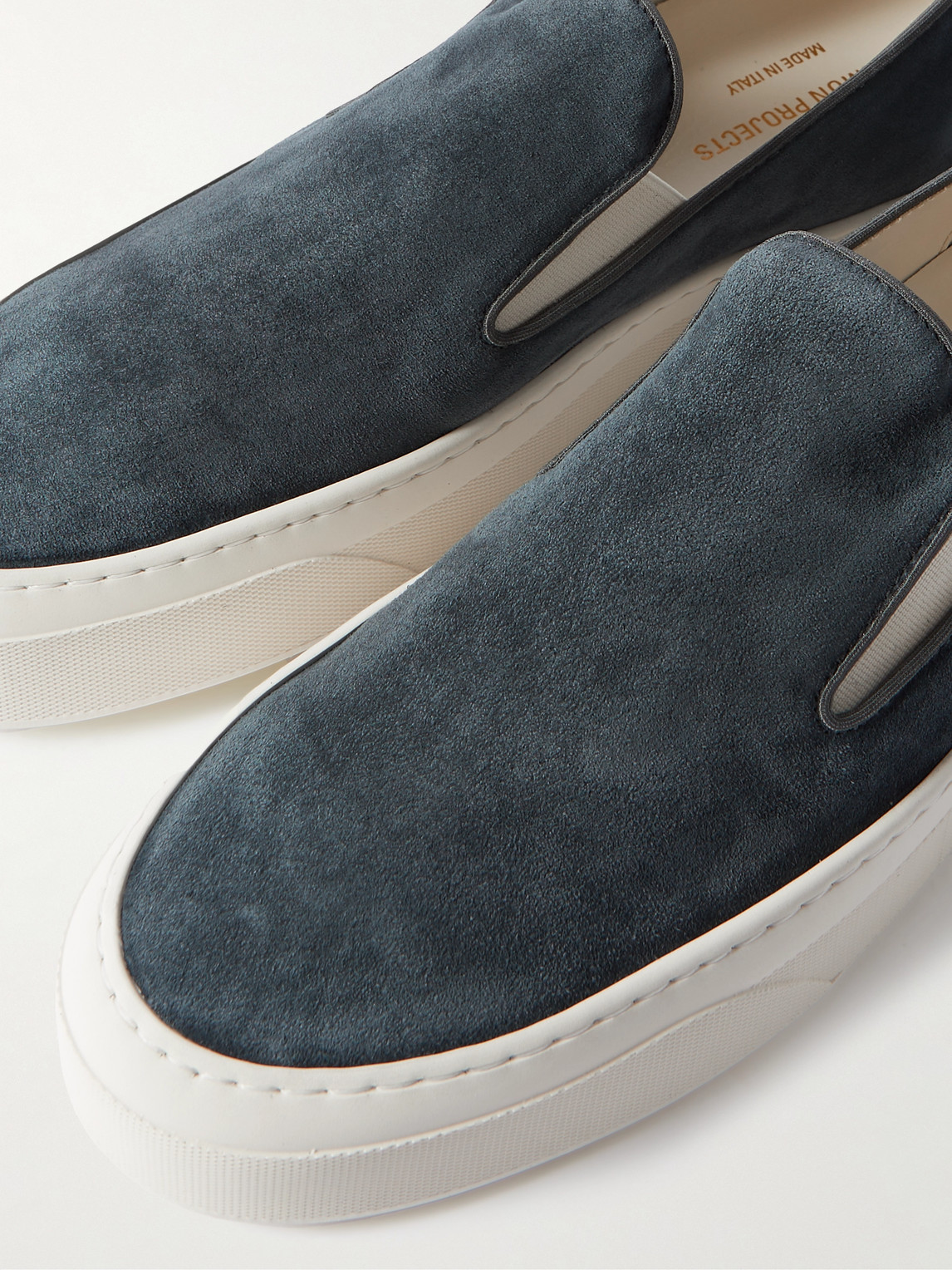 Shop Common Projects Suede Slip-on Sneakers In Blue