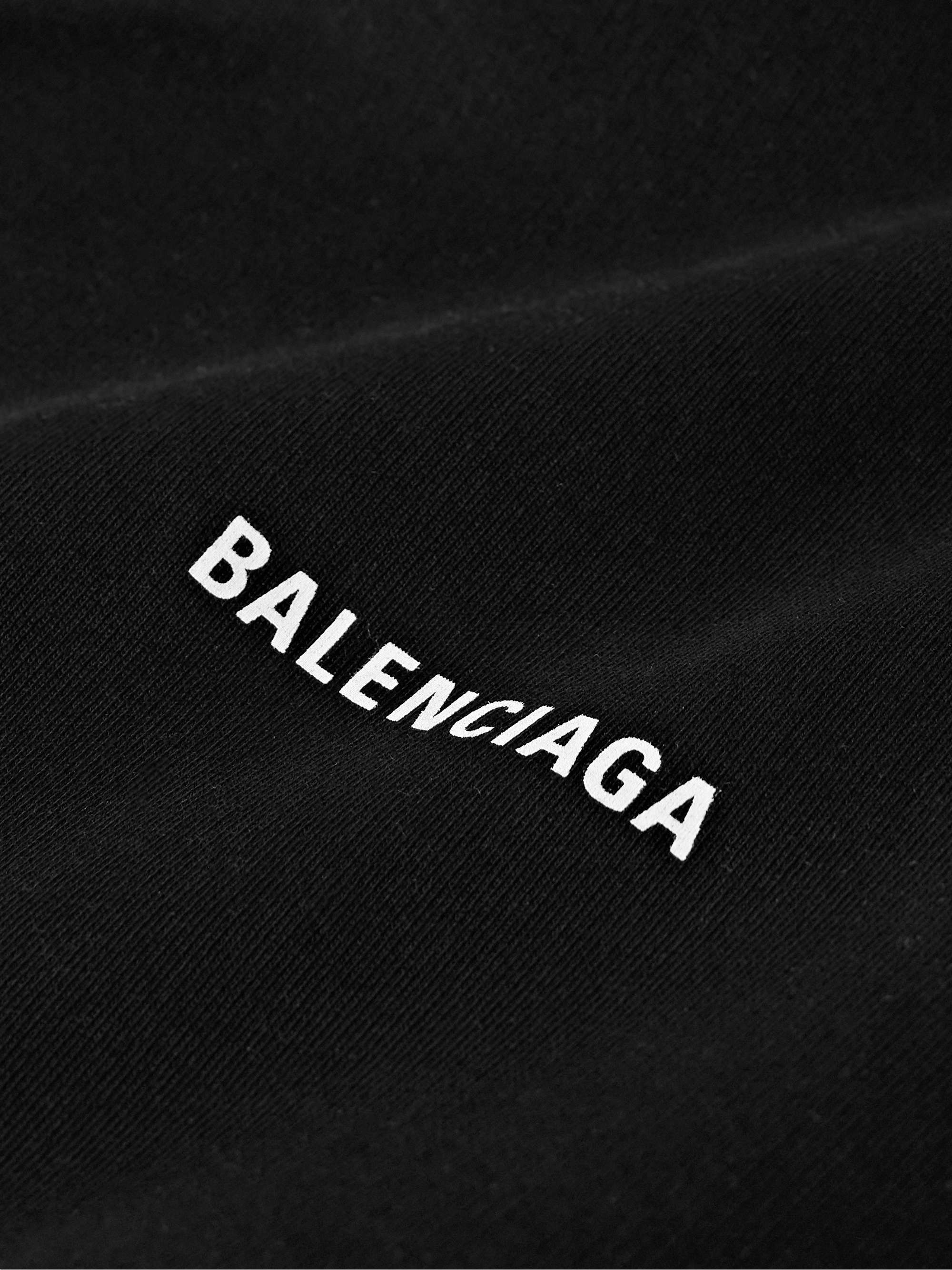 BALENCIAGA Logo-Print Cotton-Jersey Hoodie for Men | MR PORTER