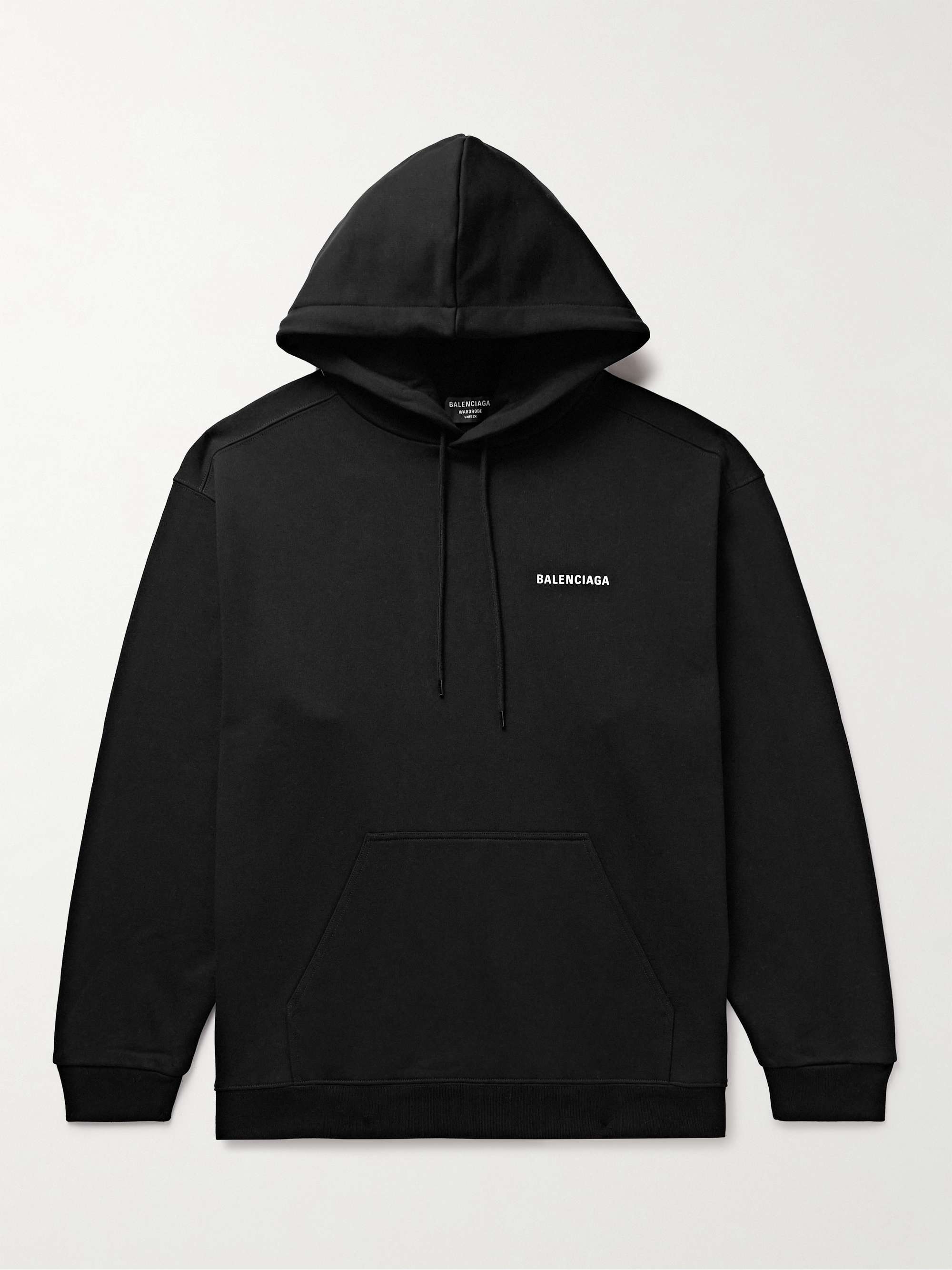 BALENCIAGA Logo-Print Cotton-Jersey Hoodie for Men | MR PORTER