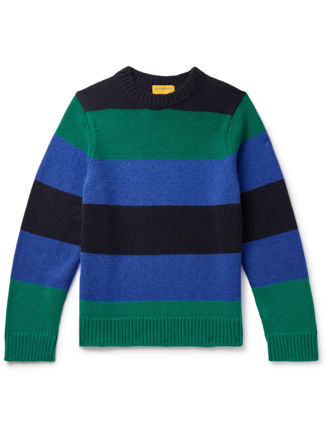 Shop Guest In Residence Striped Cashmere Sweater In Blue