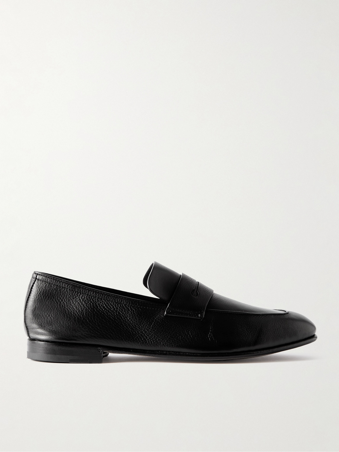 Zegna L'Asola SECONDSKIN Full-Grain Leather Penny Loafers - Men