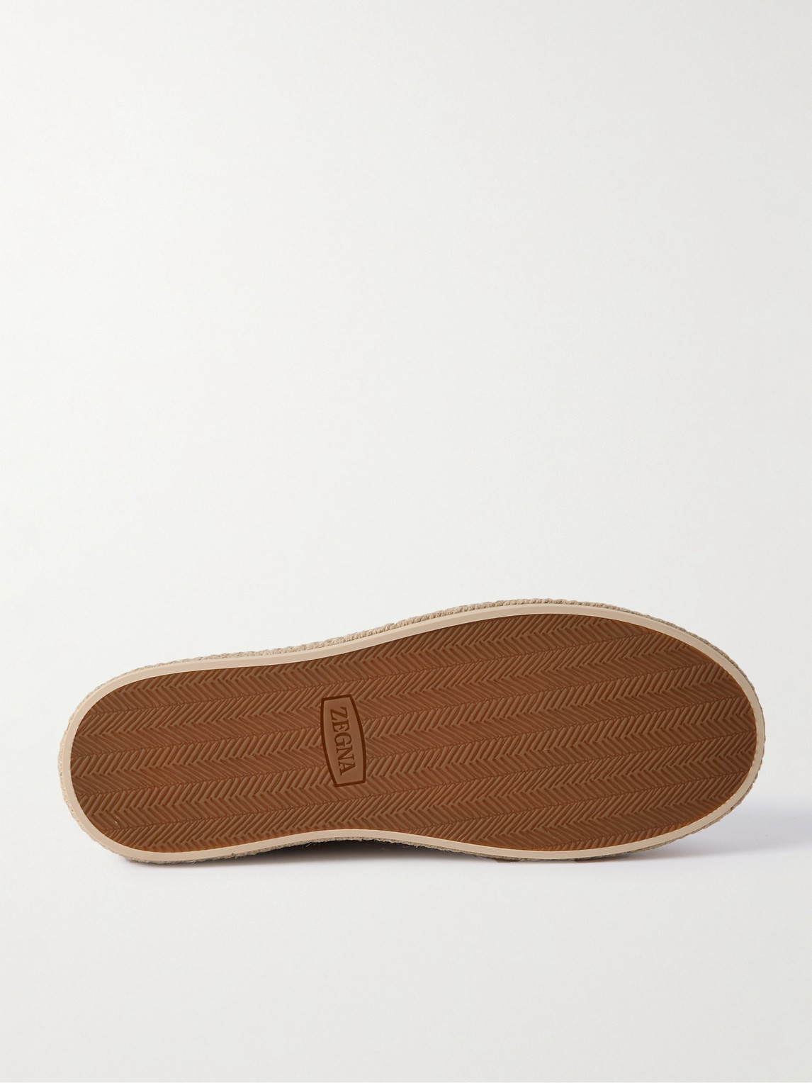 Shop Zegna Triple Stitch™ Leather-trimmed Suede Slip-on Sneakers In Brown
