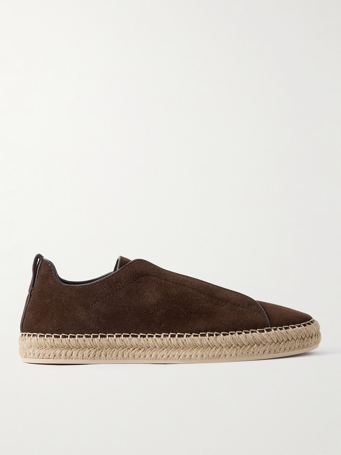 Zegna Triple Stitch™ Leather-Trimmed Suede Slip-On Sneakers - Men