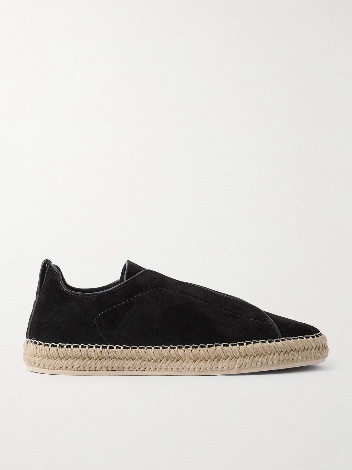 Zegna Triple Stitch™ Leather-Trimmed Suede Slip-On Sneakers - Men