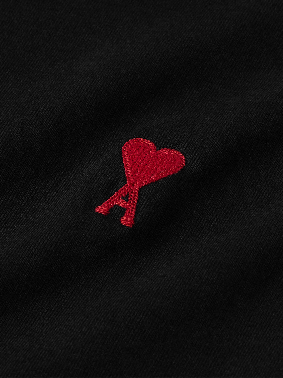 Ami Alexandre Mattiussi Logo-embroidered Organic Cotton-jersey T-shirt In Black