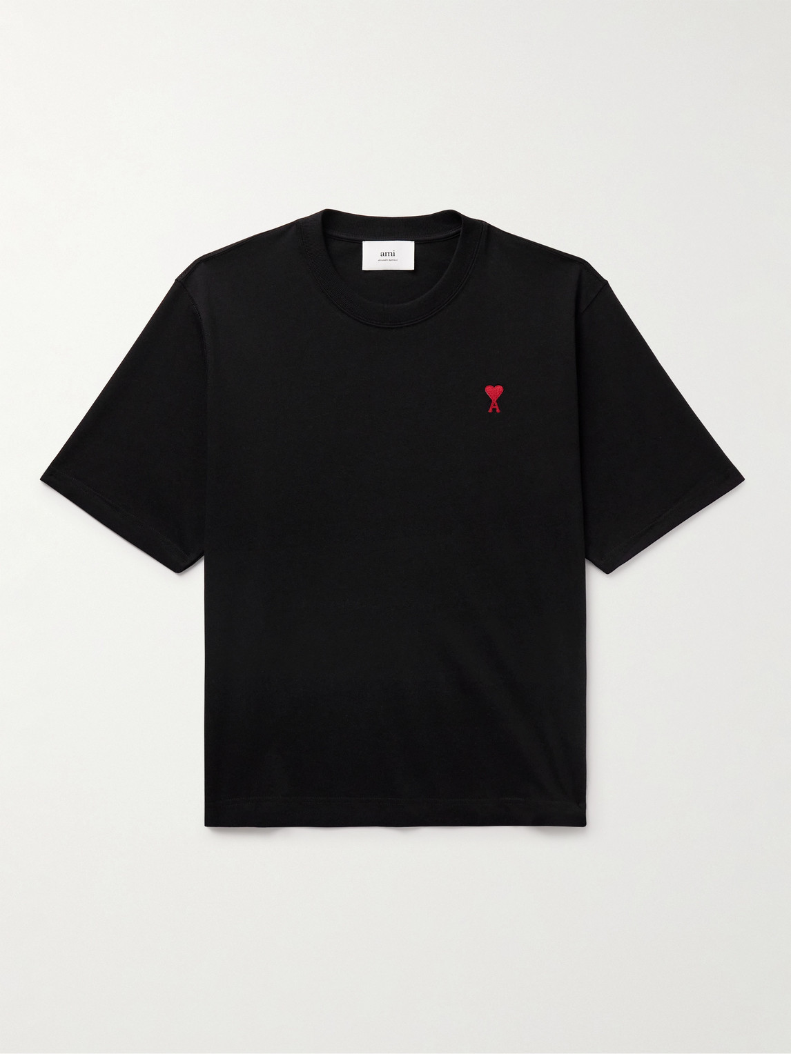 AMI PARIS + Net Sustain Adc Embroidered Organic Cotton-jersey T-shirt