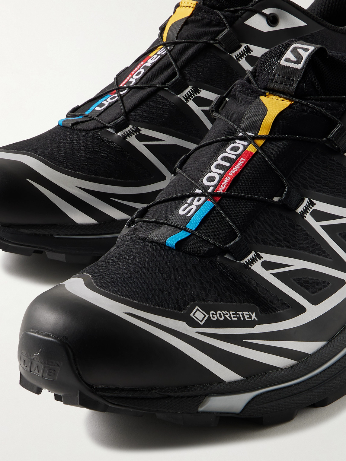Shop Salomon Xt-6 Rubber-trimmed Gore-tex Mesh Sneakers In Black