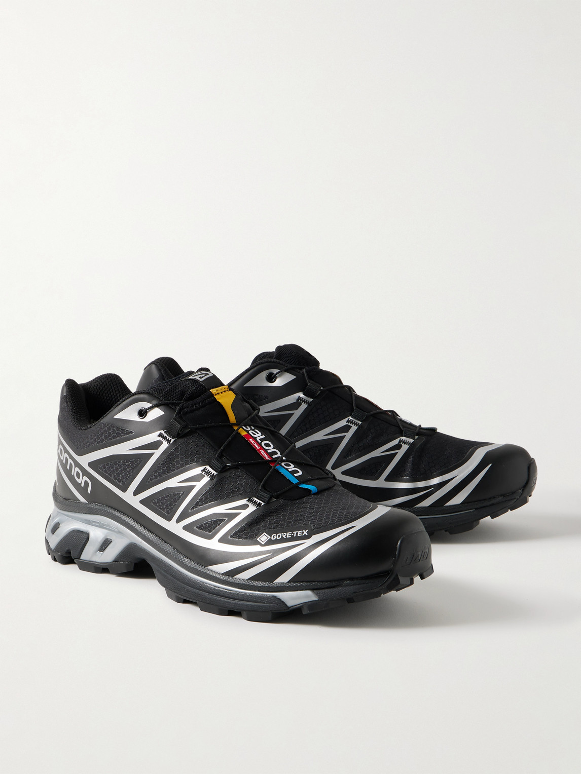 Shop Salomon Xt-6 Rubber-trimmed Gore-tex Mesh Sneakers In Black