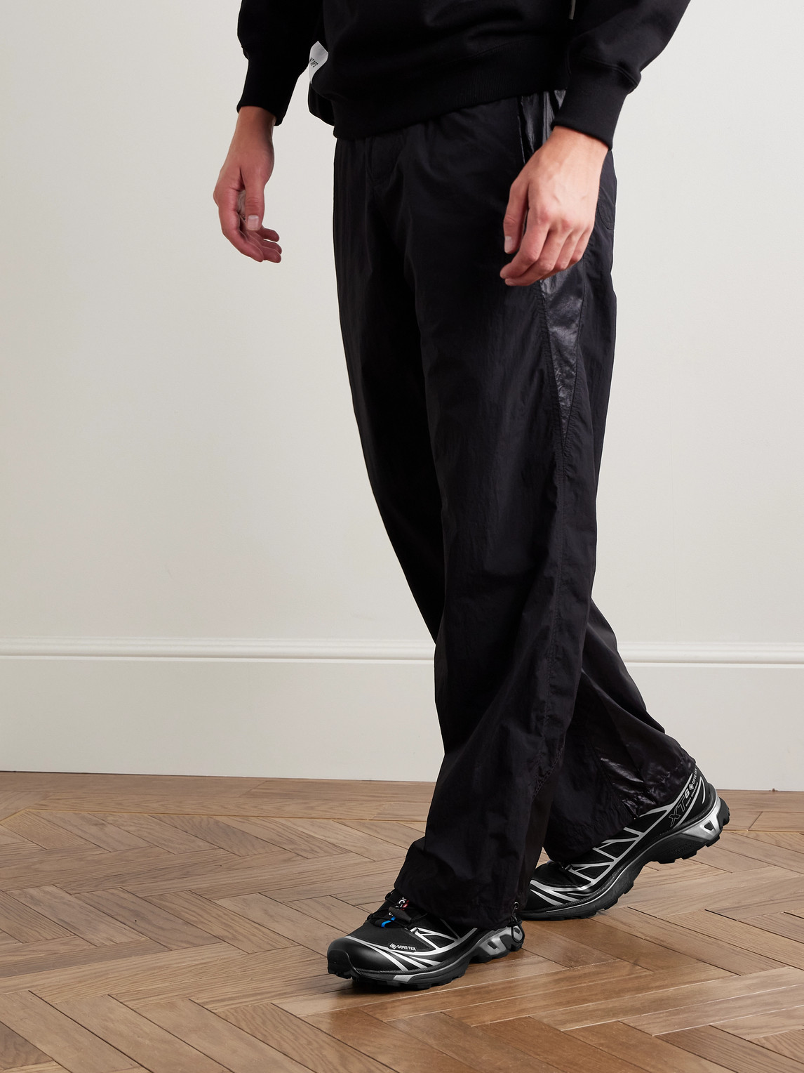 Shop Salomon Xt-6 Rubber-trimmed Gore-tex Mesh Sneakers In Black