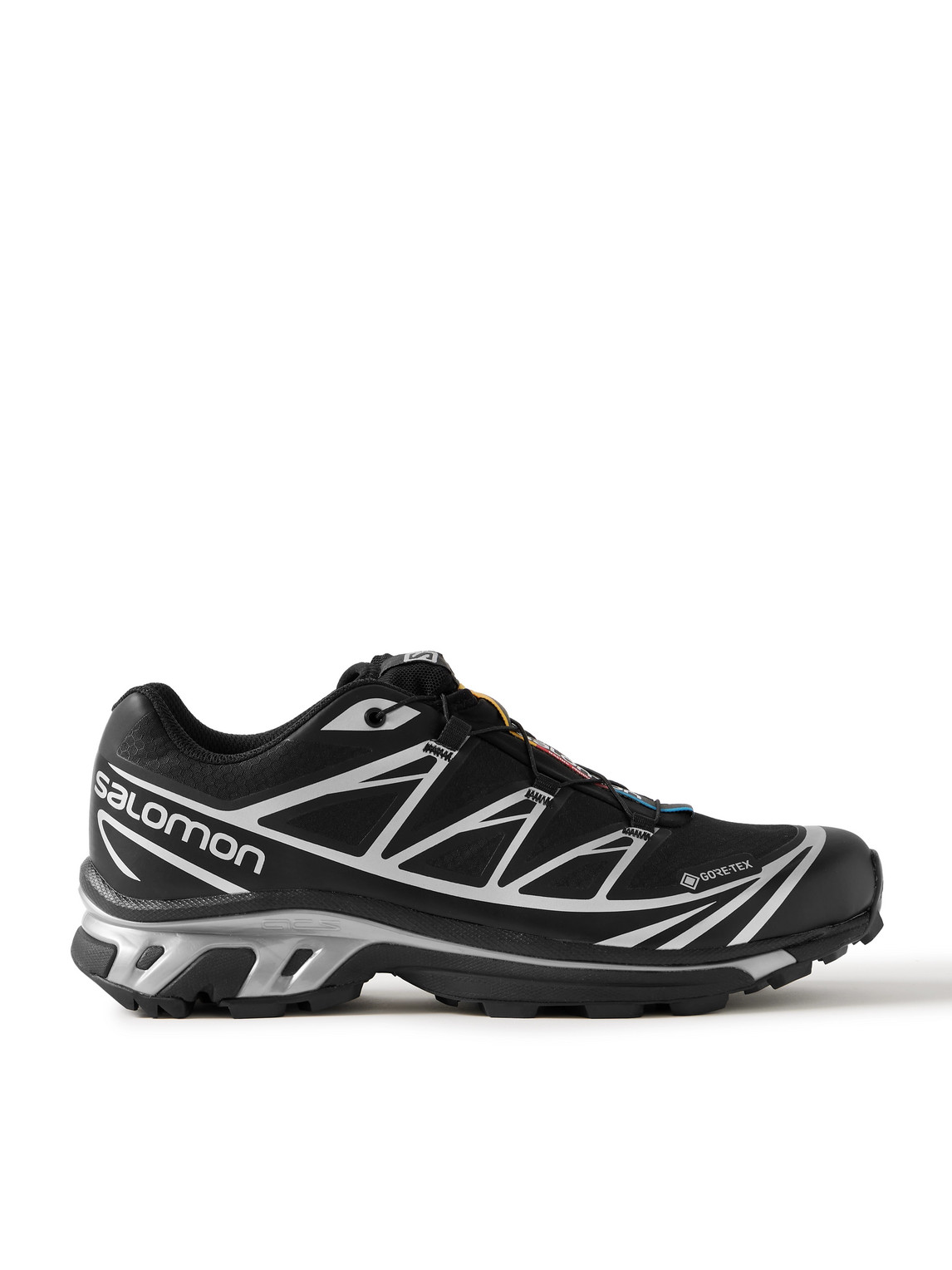 Shop Salomon Xt-6 Rubber-trimmed Gore-tex Mesh Sneakers In Black
