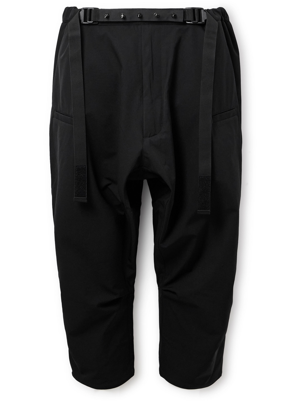 Shop Acronym P17-ds Cropped Spiked Belted Schoeller® Dryskin™ Trousers In Black